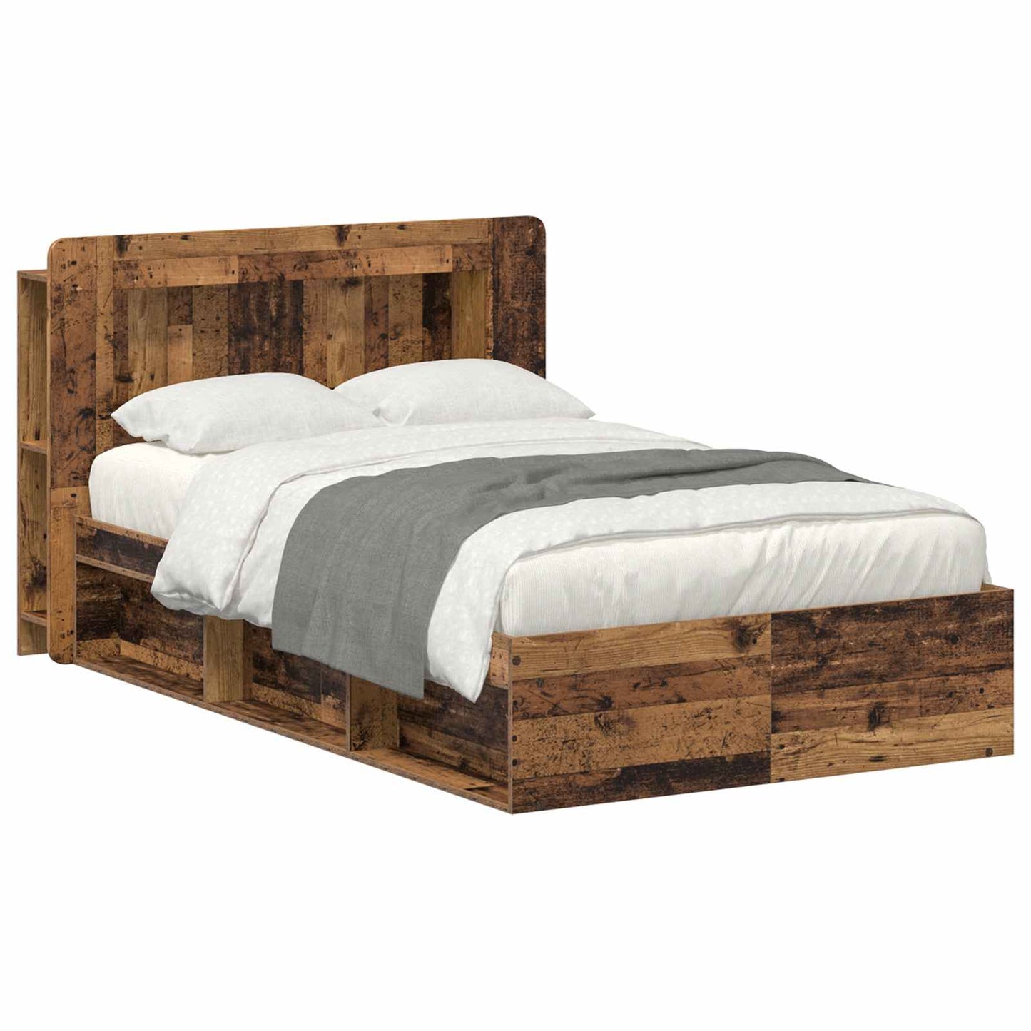 Bed Frame with Storage Old Wood 120 x 200 cm Engineered Wood