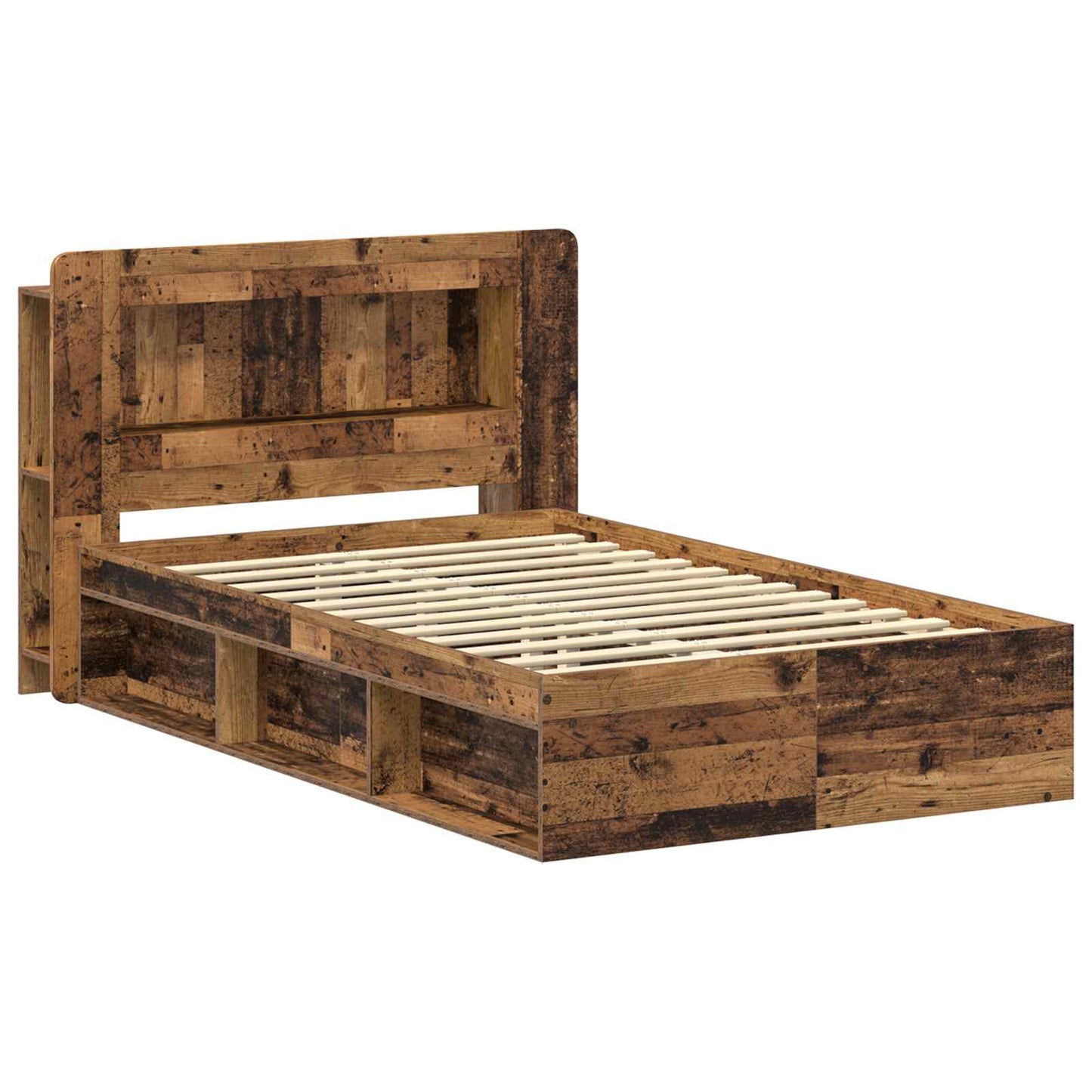 Bed Frame with Storage Old Wood 120 x 200 cm Engineered Wood