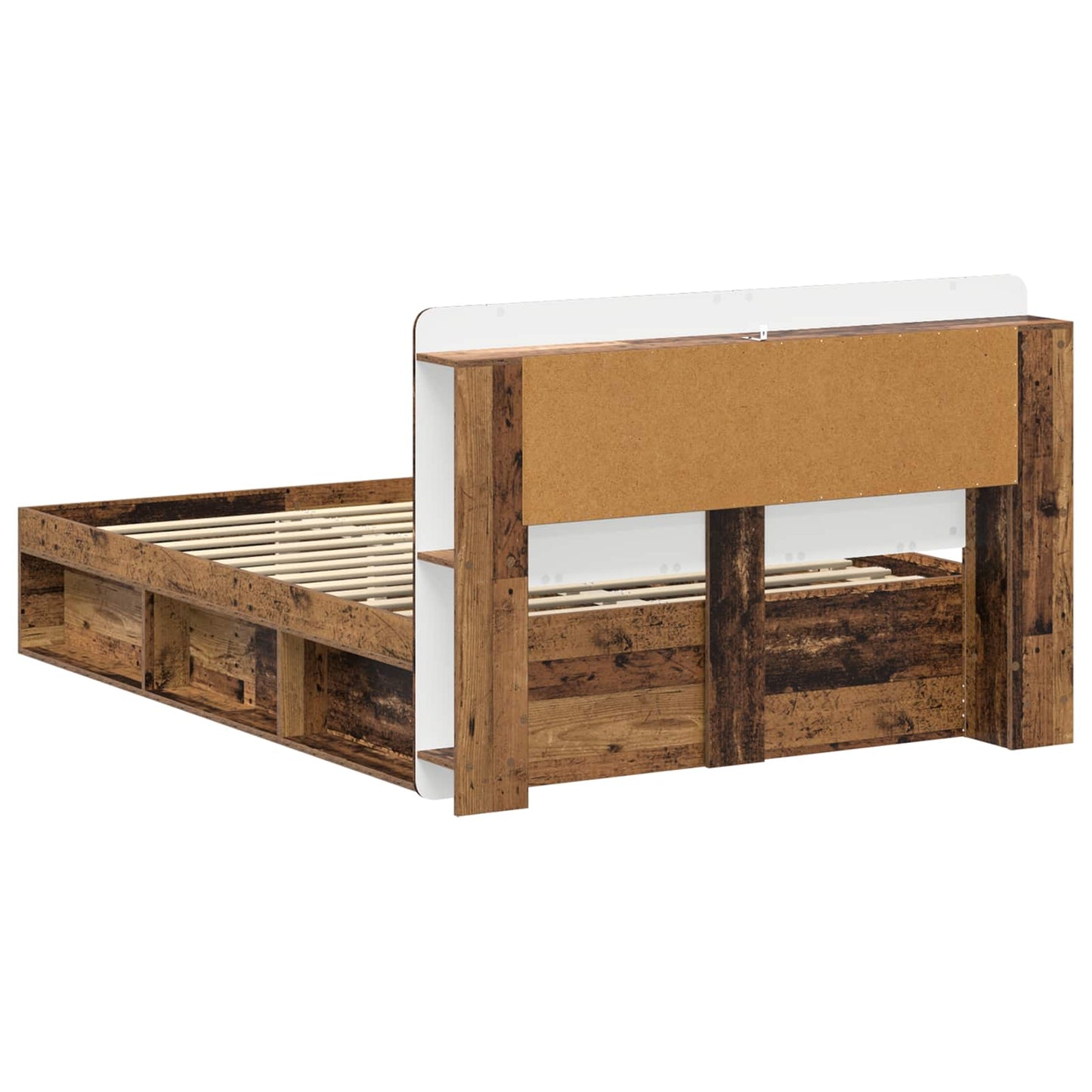 Bed Frame with Storage Old Wood 140 x 190 cm Engineered Wood