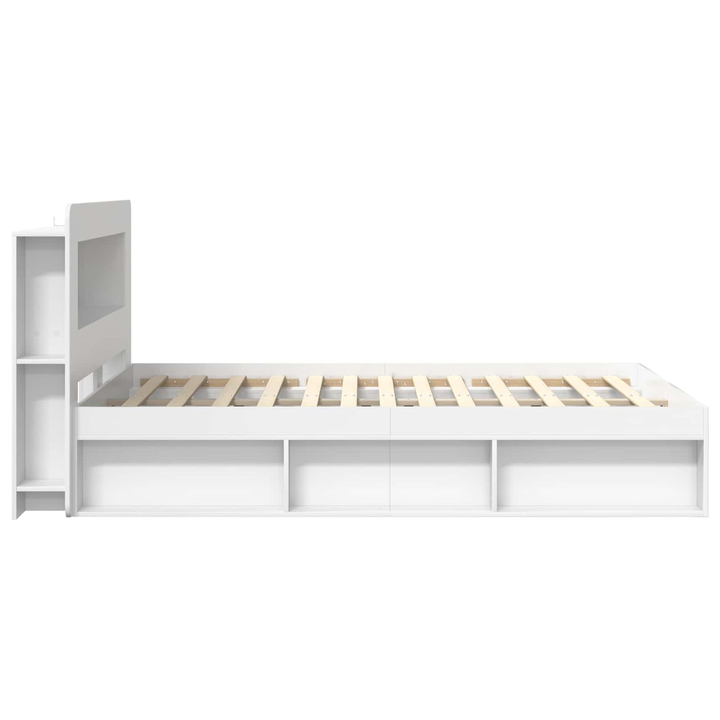 Bed Frame with Storage White 140 x 200 cm Engineered Wood