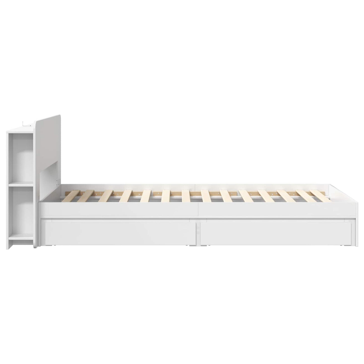 Bed Frame with Storage White 75 x 190 cm Engineered Wood