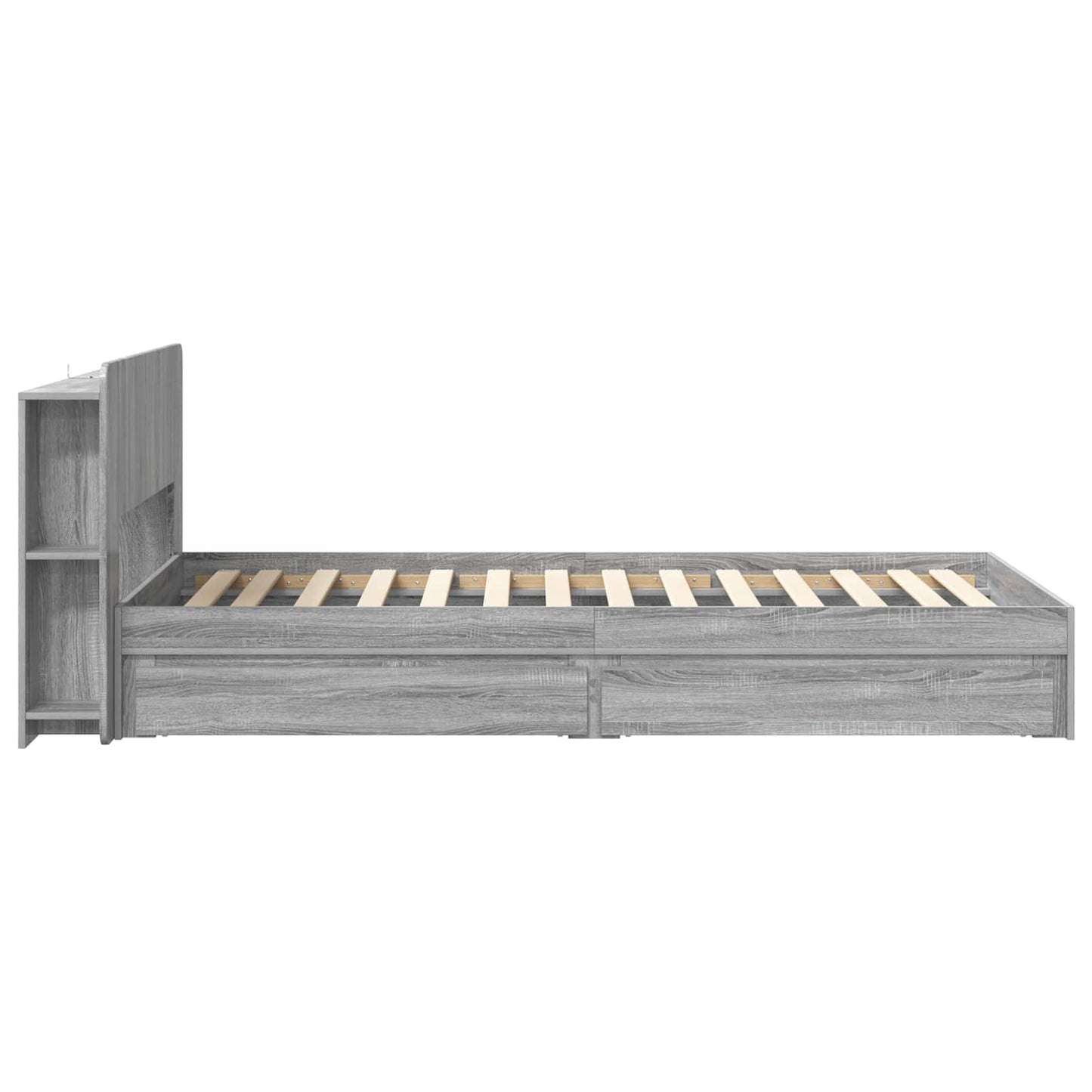 Bed Frame with Storage Grey Sonoma 90 x 190 cm Engineered Wood