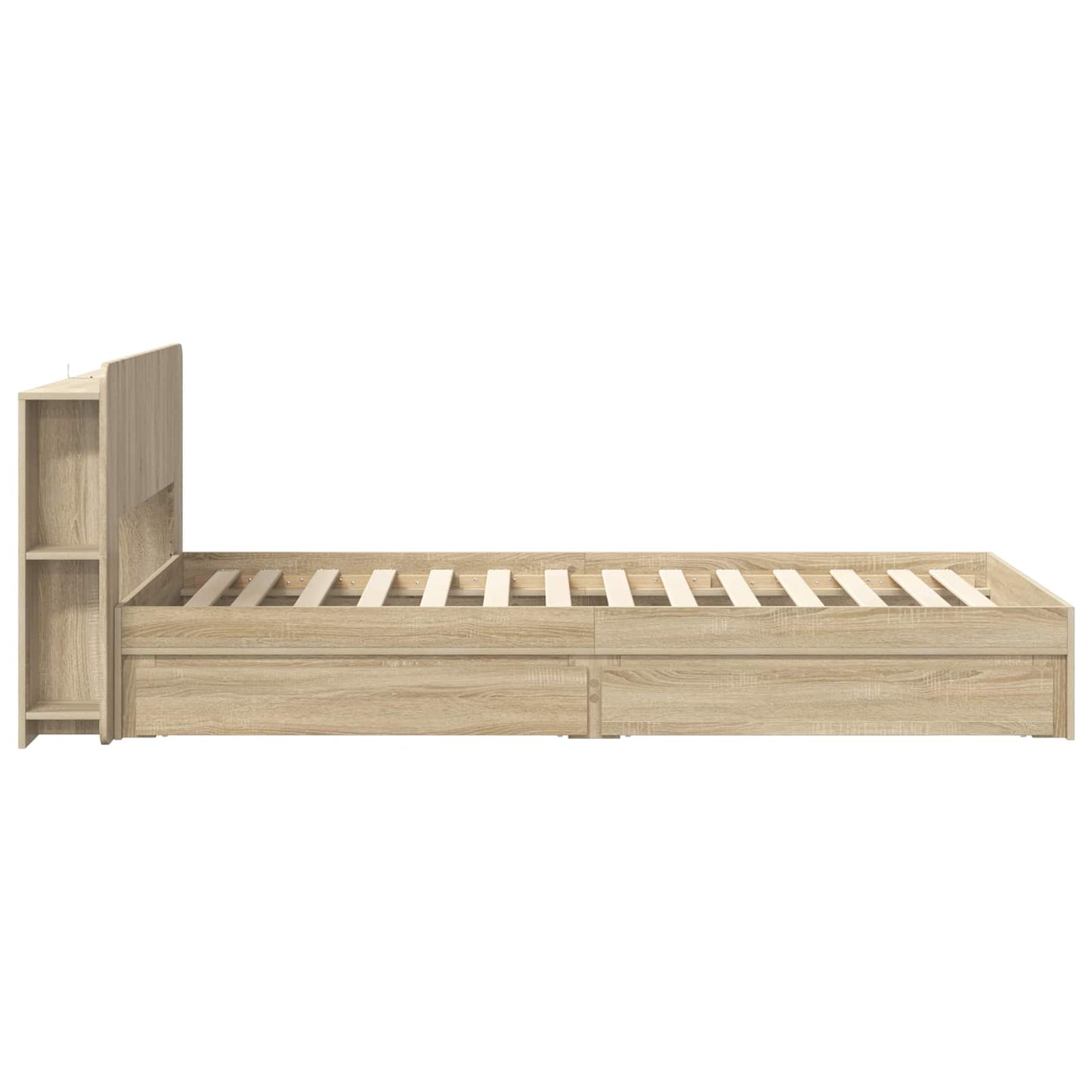 Bed Frame with Storage Sonoma Oak 90 x 190 cm Engineered Wood