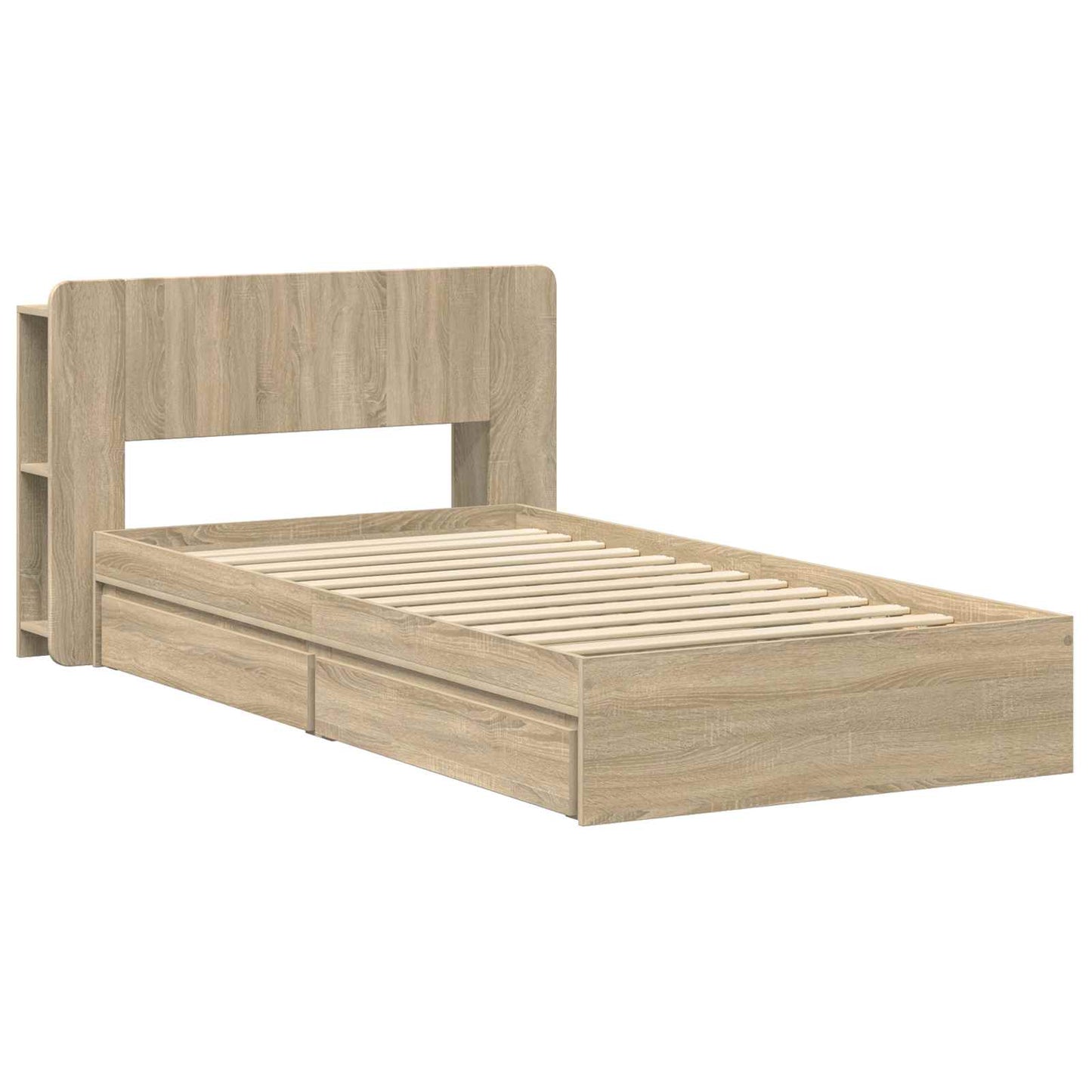 Bed Frame with Storage Sonoma Oak 100 x 200 cm Engineered Wood