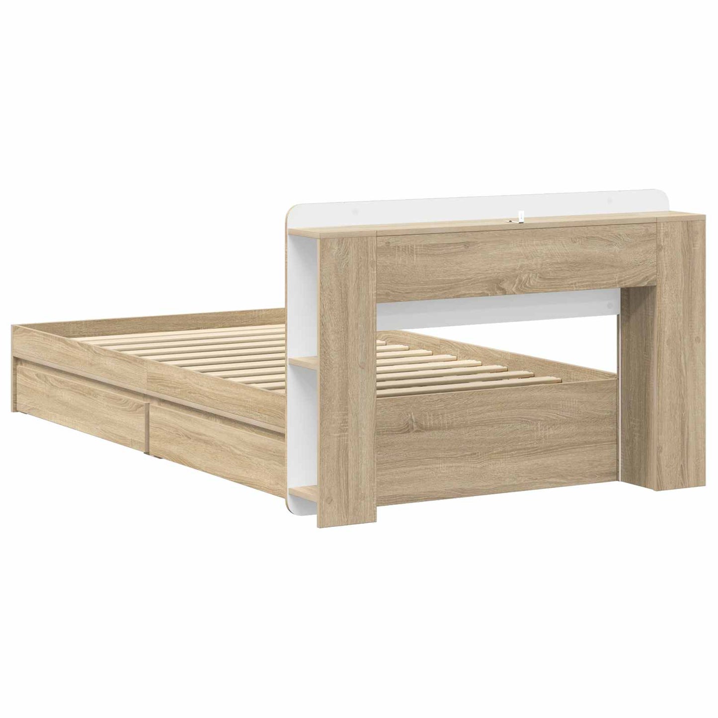 Bed Frame with Storage Sonoma Oak 100 x 200 cm Engineered Wood