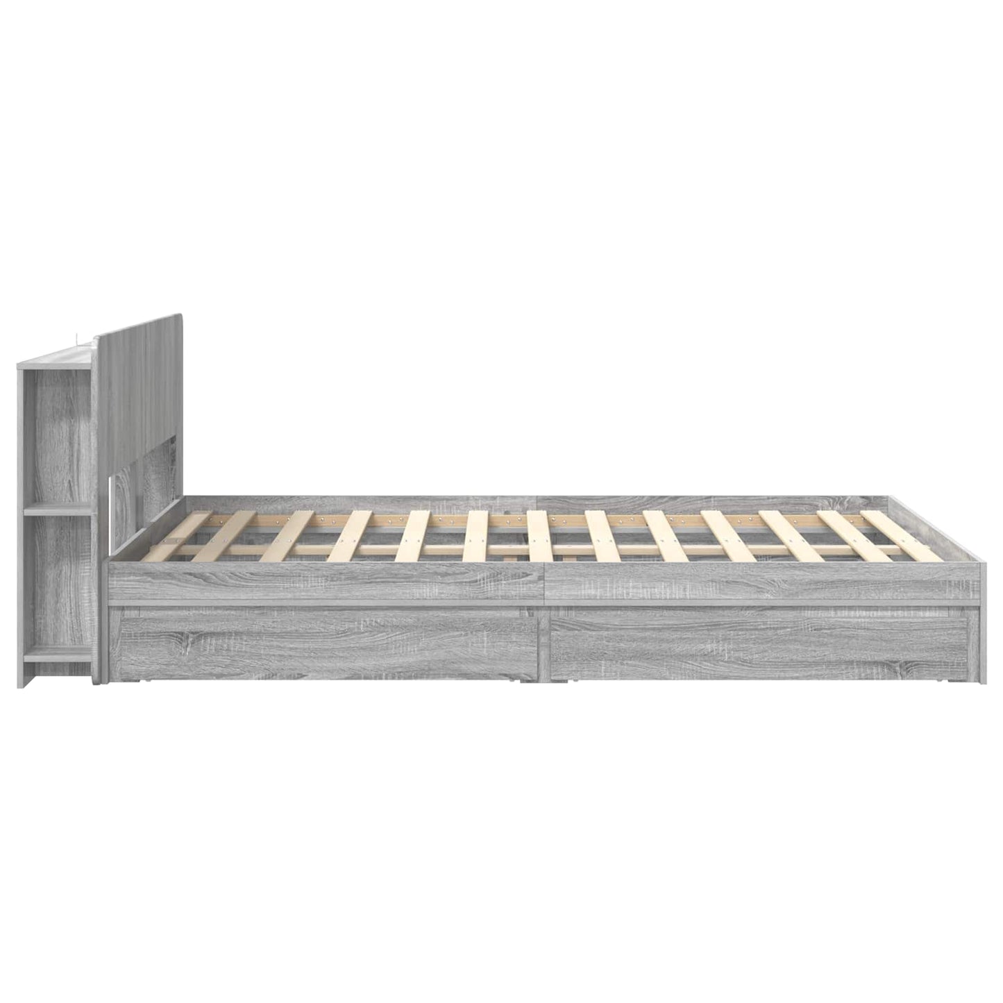 Bed Frame with Storage Grey Sonoma 160 x 200 cm Engineered Wood