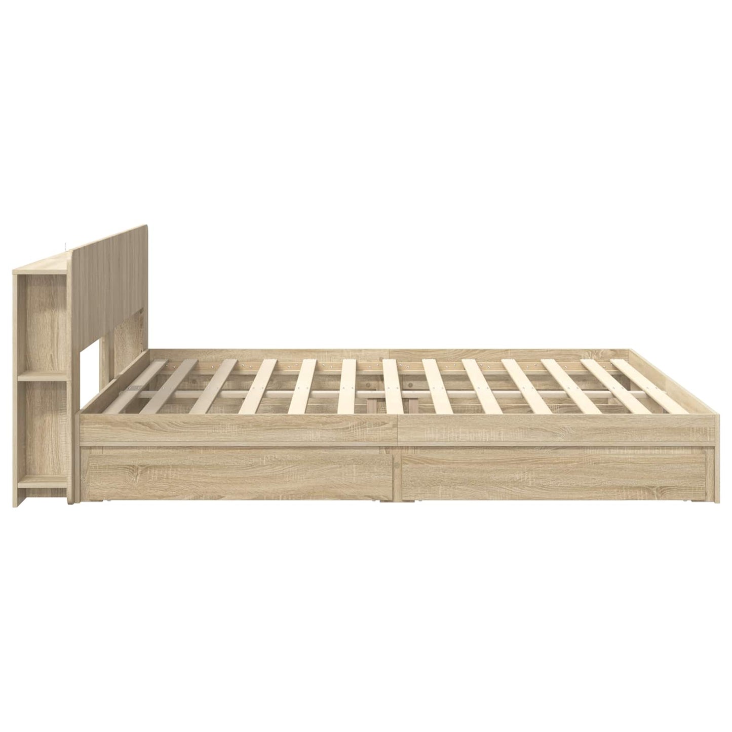 Bed Frame with Storage Sonoma Oak 180 x 200 cm Engineered Wood