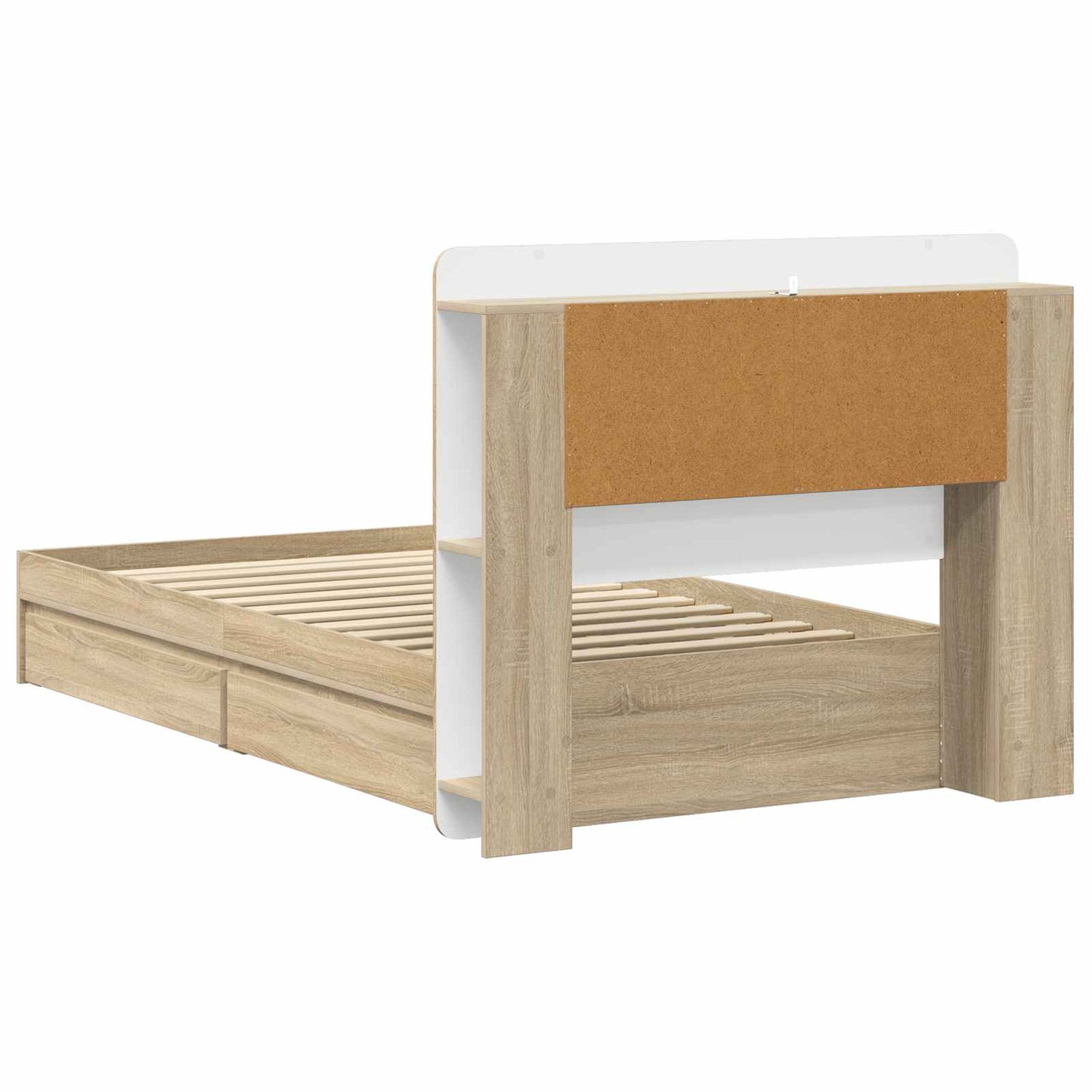 Bed Frame with Storage Sonoma Oak 90 x 190 cm Engineered Wood