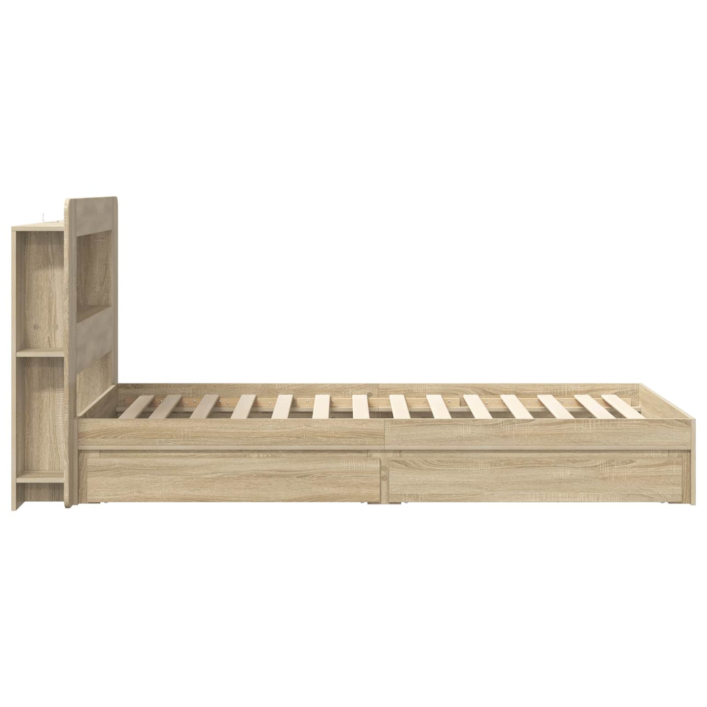 Bed Frame with Storage Sonoma Oak 90 x 200 cm Engineered Wood