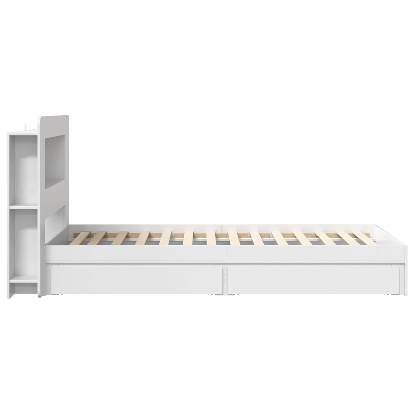 Bed Frame with Storage White 90 x 200 cm Engineered Wood