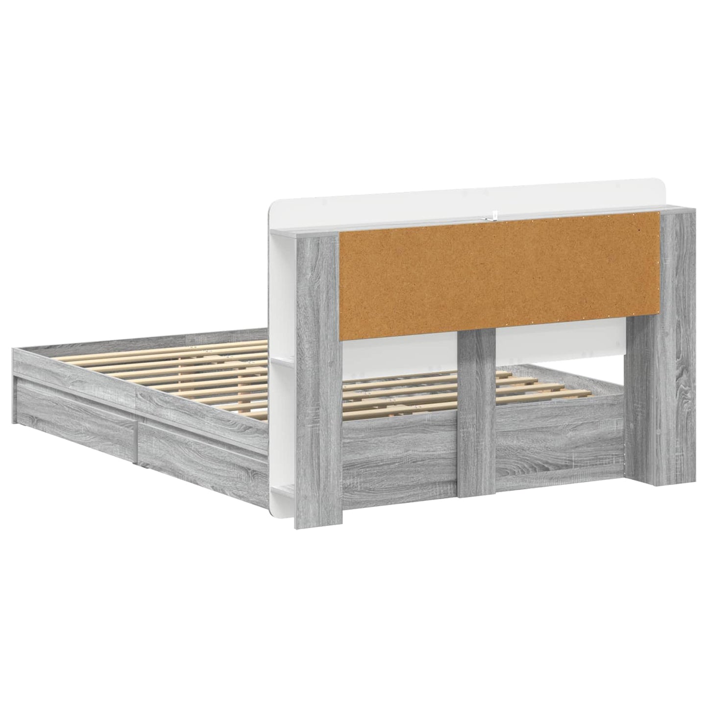 Bed Frame with Storage Grey Sonoma 160 x 200 cm Engineered Wood