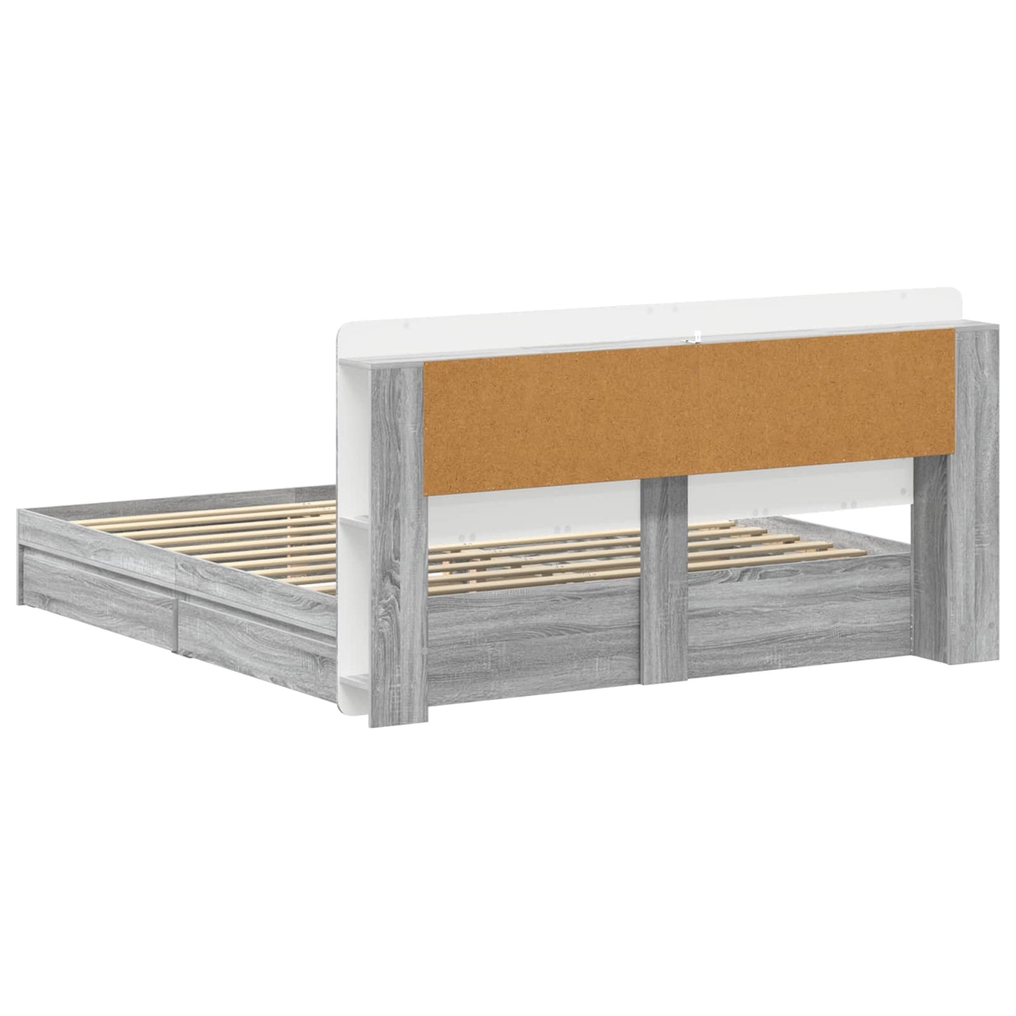 Bed Frame with Storage Grey Sonoma 180 x 200 cm Engineered Wood