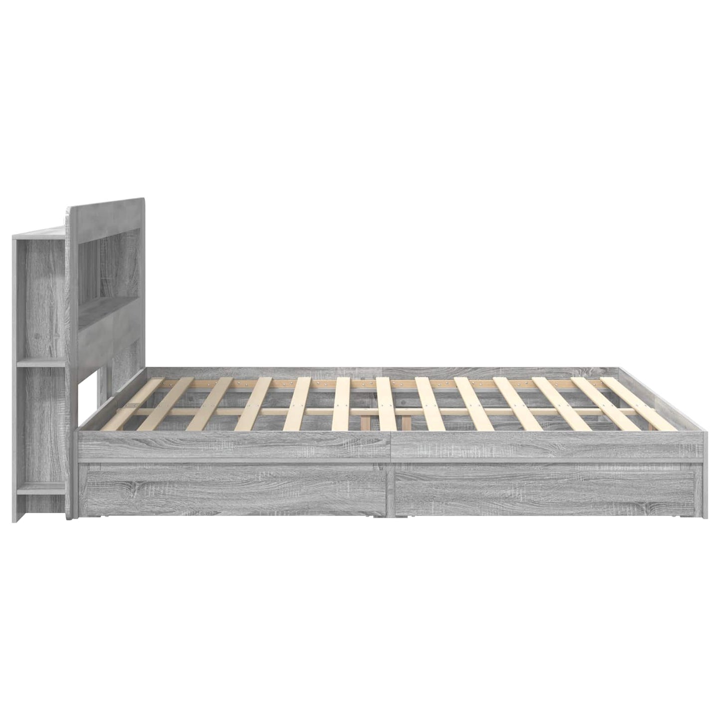 Bed Frame with Storage Grey Sonoma 180 x 200 cm Engineered Wood
