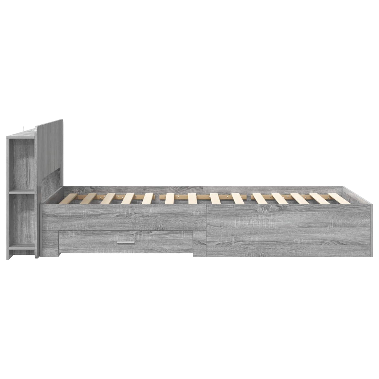Bed Frame with Storage Grey Sonoma 80 x 200 cm Engineered Wood