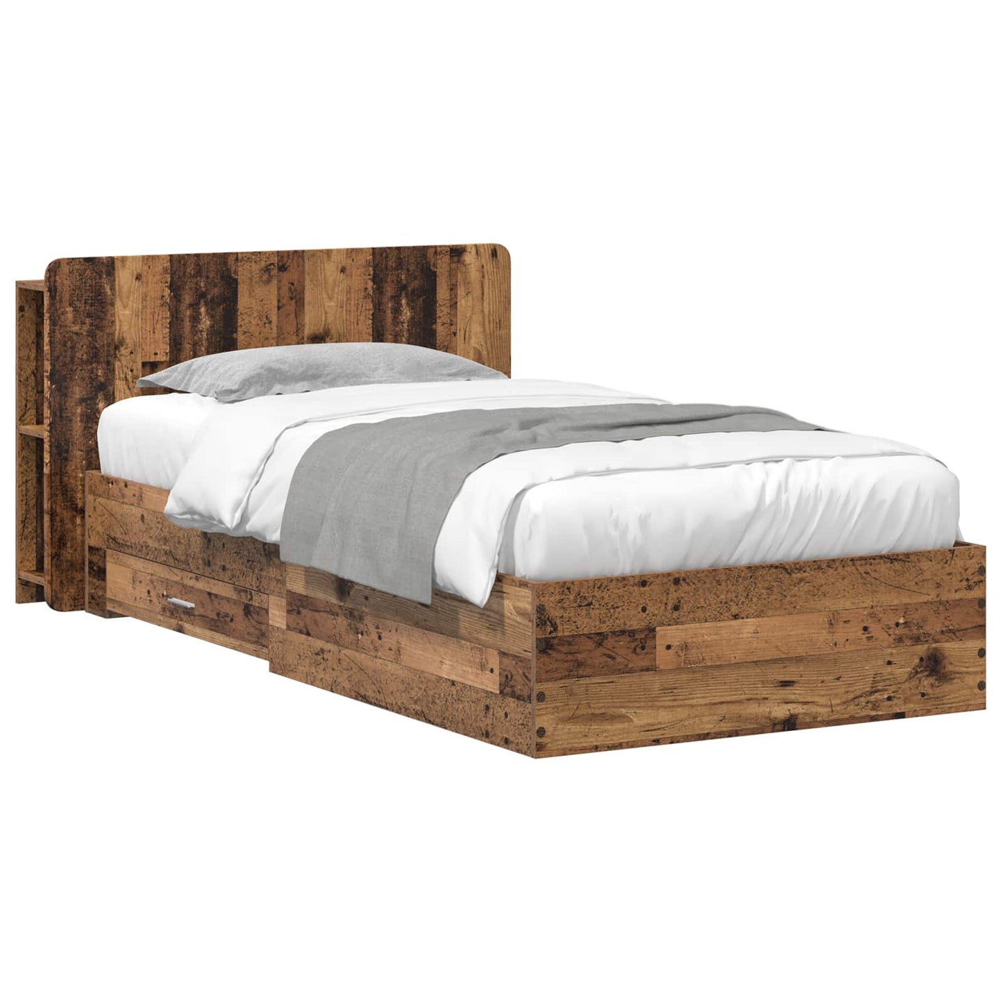 Bed Frame with Storage Old Wood 80 x 200 cm Engineered Wood
