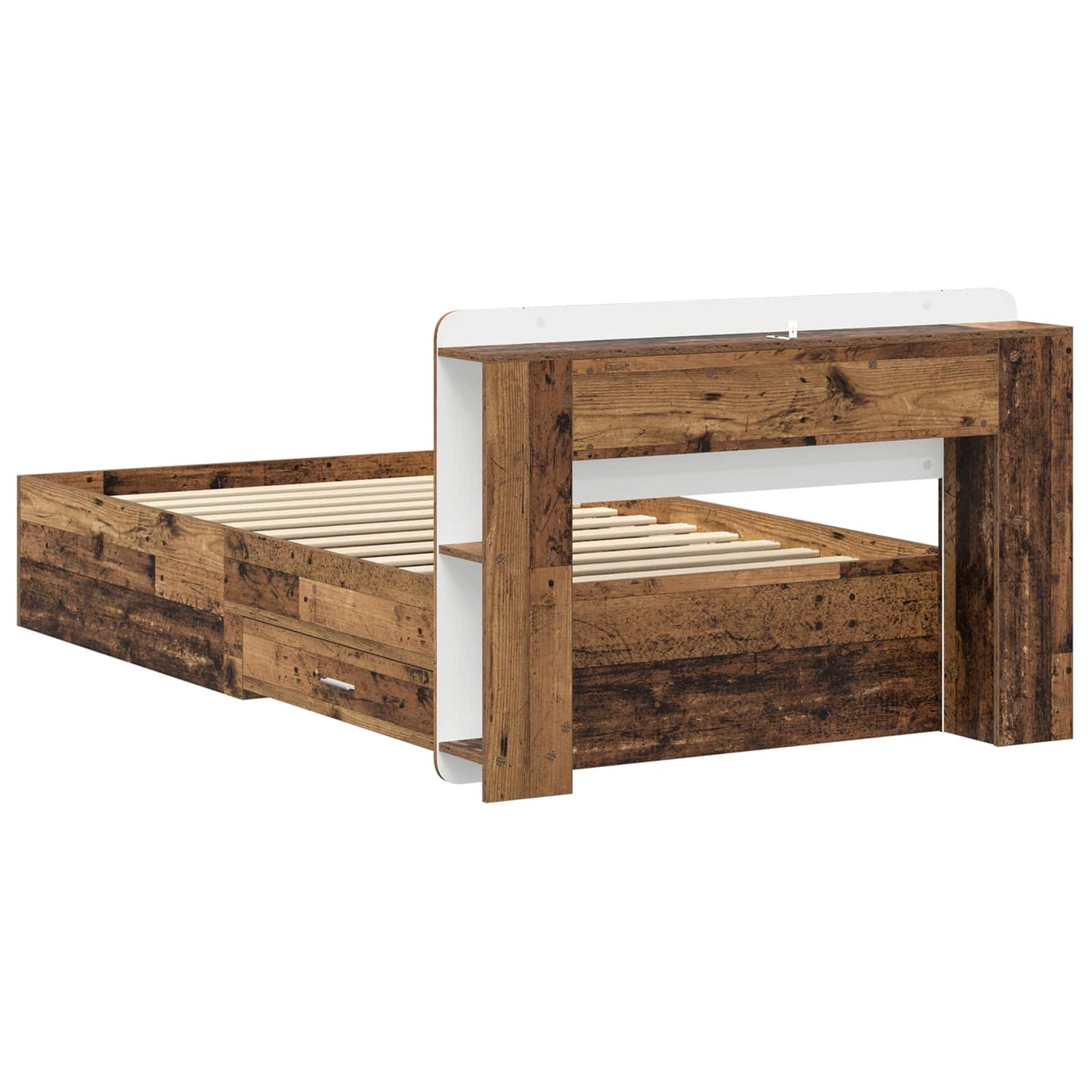 Bed Frame with Storage Old Wood 80 x 200 cm Engineered Wood