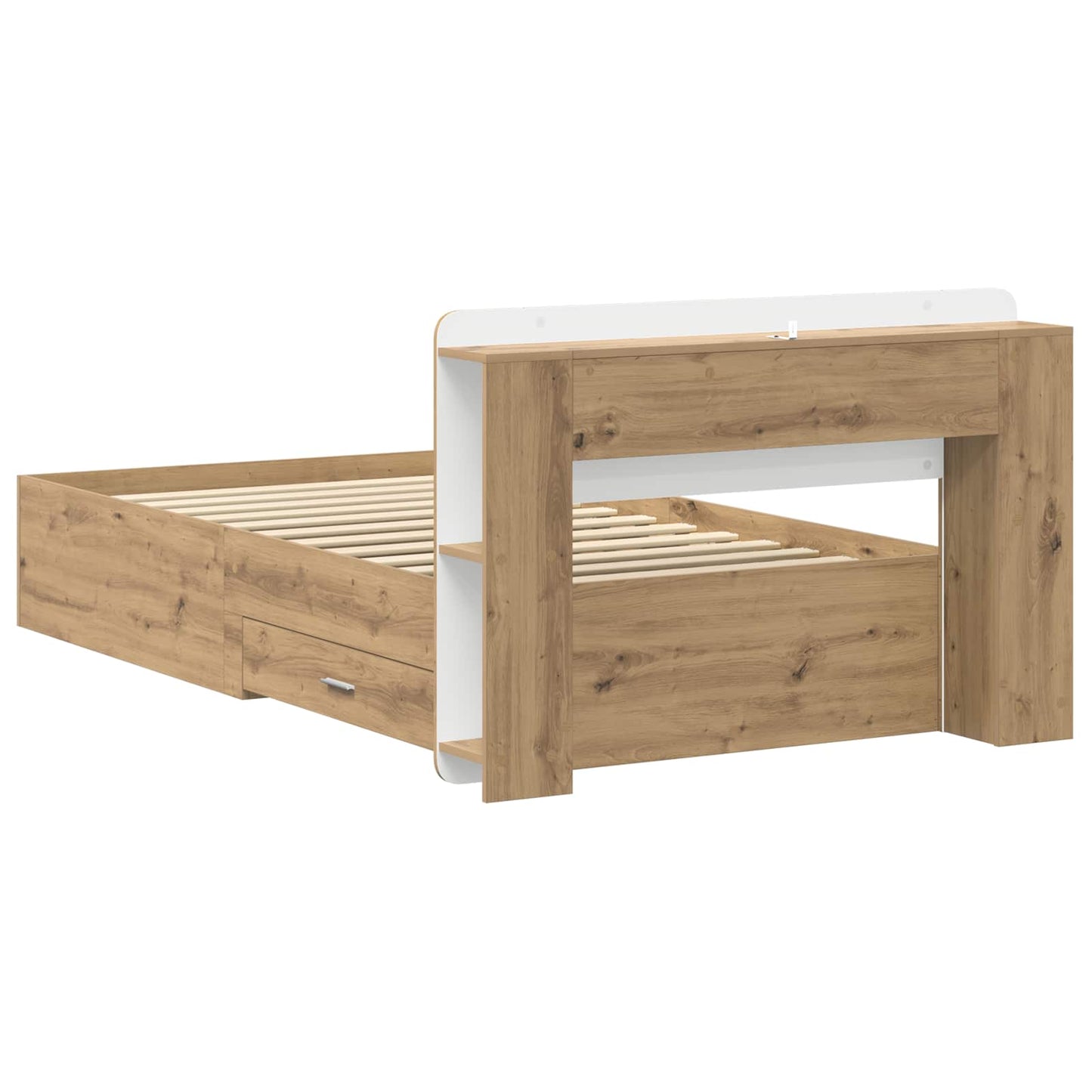Bed Frame with Storage Artisan Oak 90 x 190 cm Engineered Wood