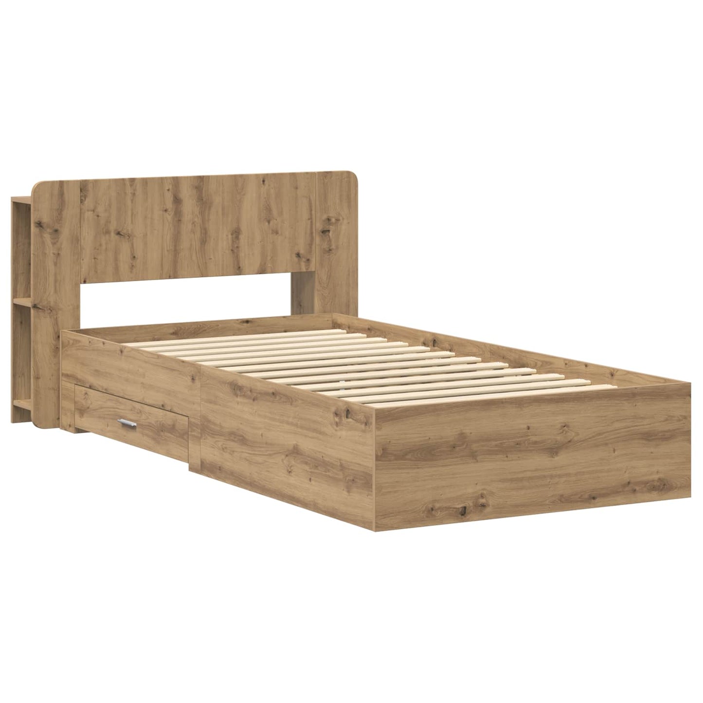 Bed Frame with Storage Artisan Oak 100 x 200 cm Engineered Wood