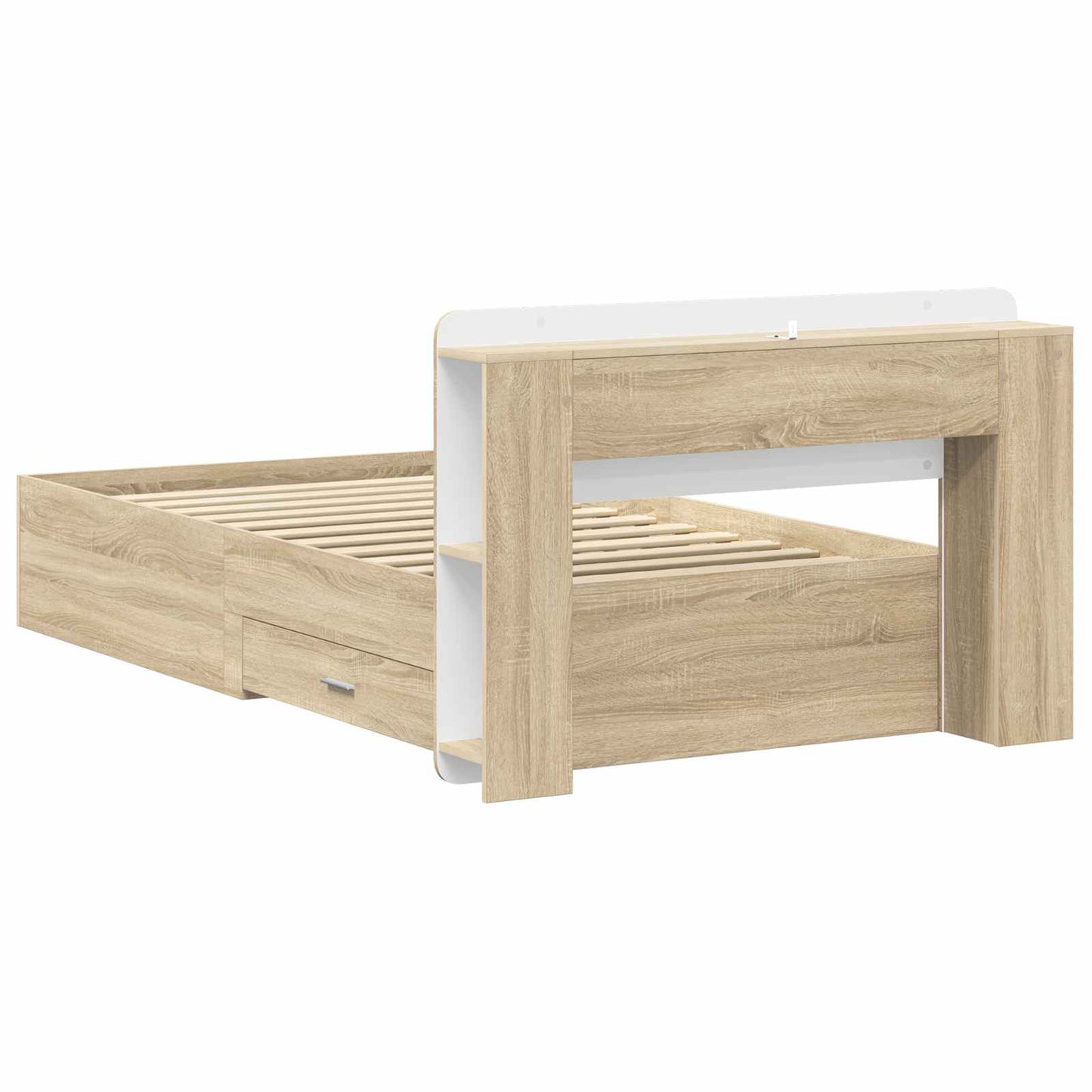 Bed Frame with Storage Sonoma Oak 100 x 200 cm Engineered Wood