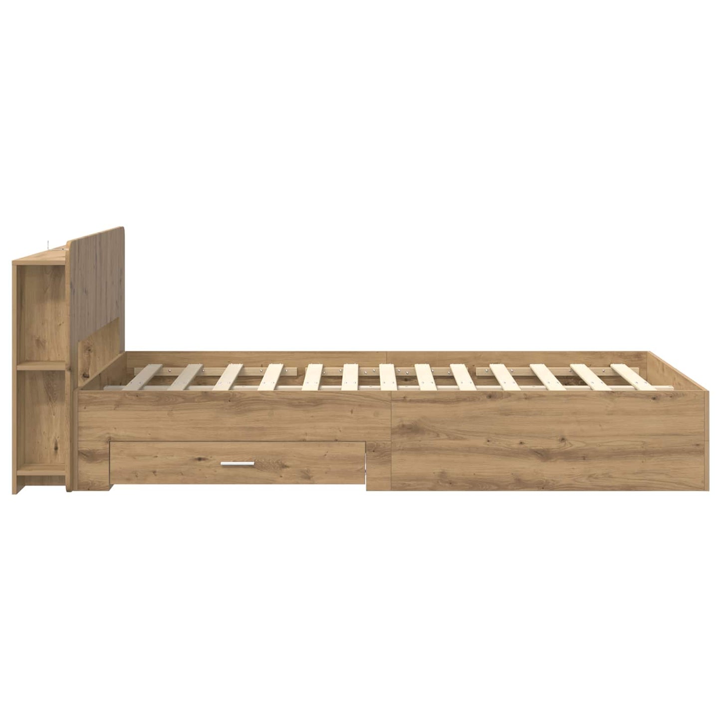 Bed Frame with Storage Artisan Oak 120 x 190 cm Engineered Wood