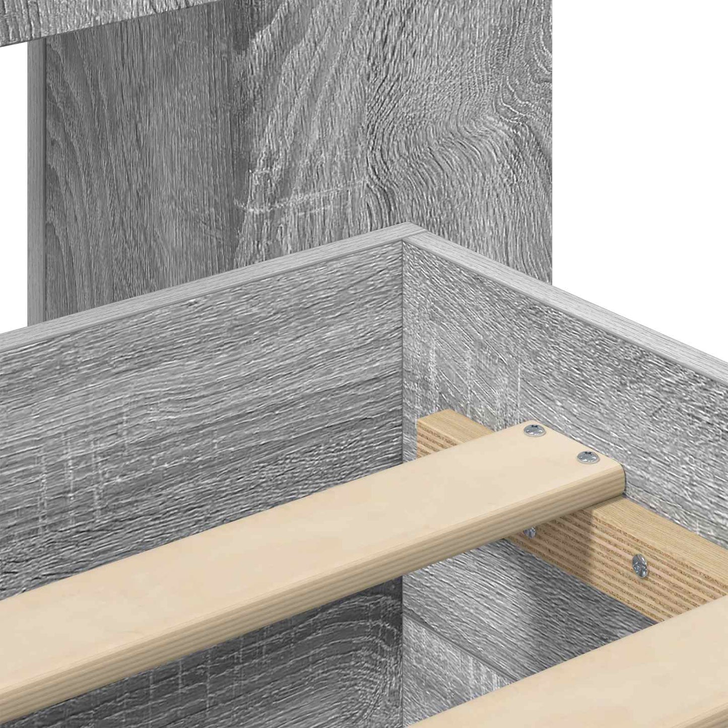 Bed Frame with Storage Grey Sonoma 140 x 200 cm Engineered Wood