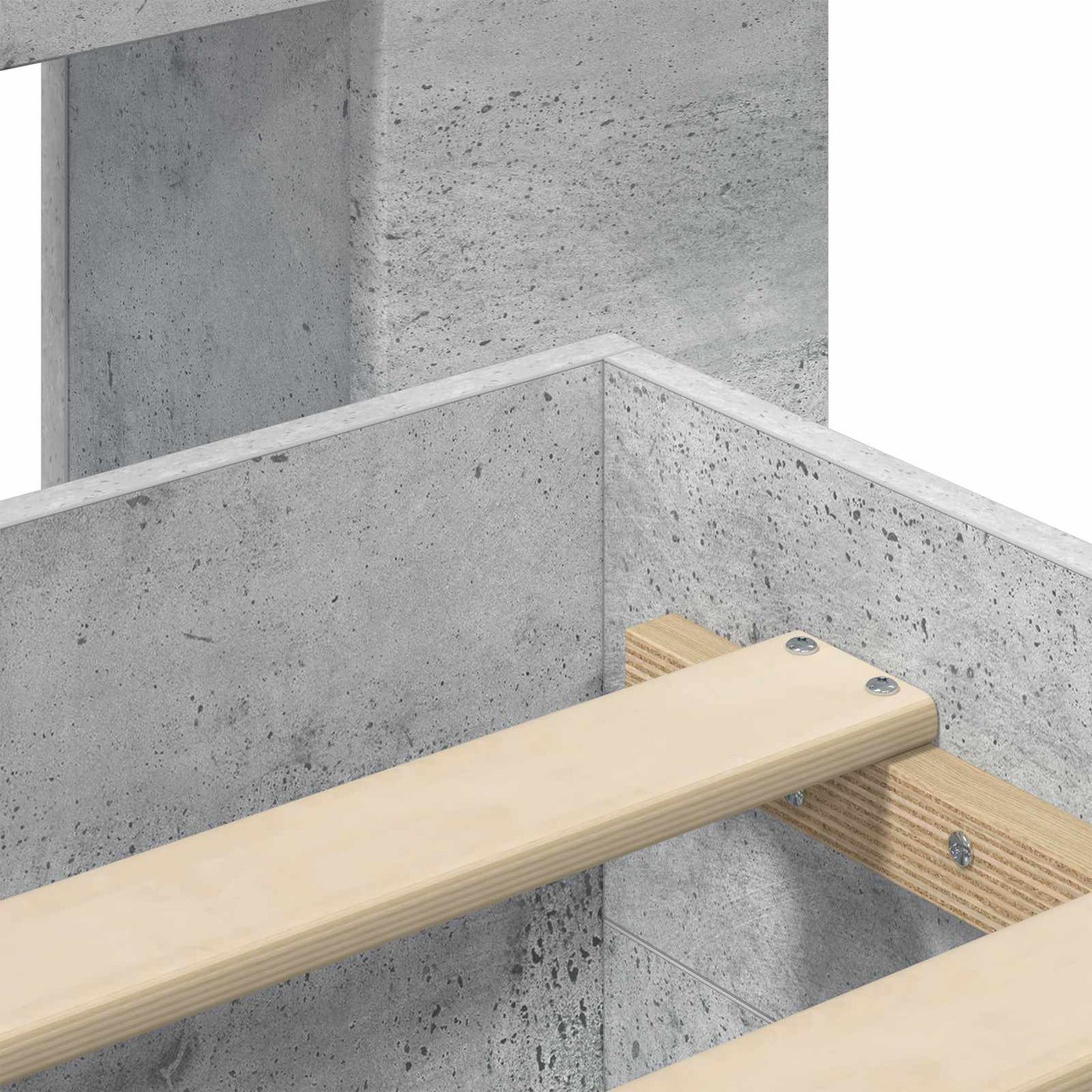 Bed Frame with Storage Concrete Grey 160 x 200 cm