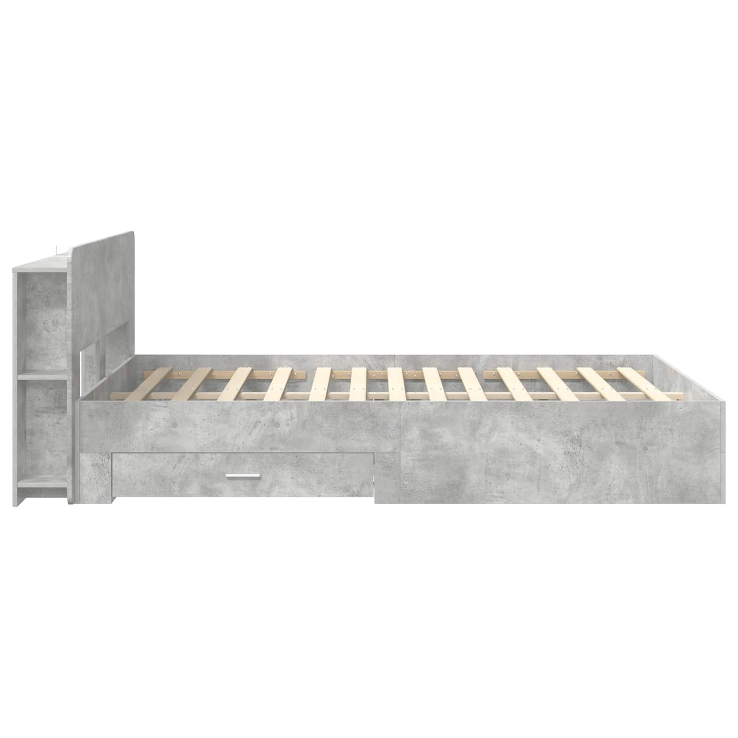 Bed Frame with Storage Concrete Grey 160 x 200 cm