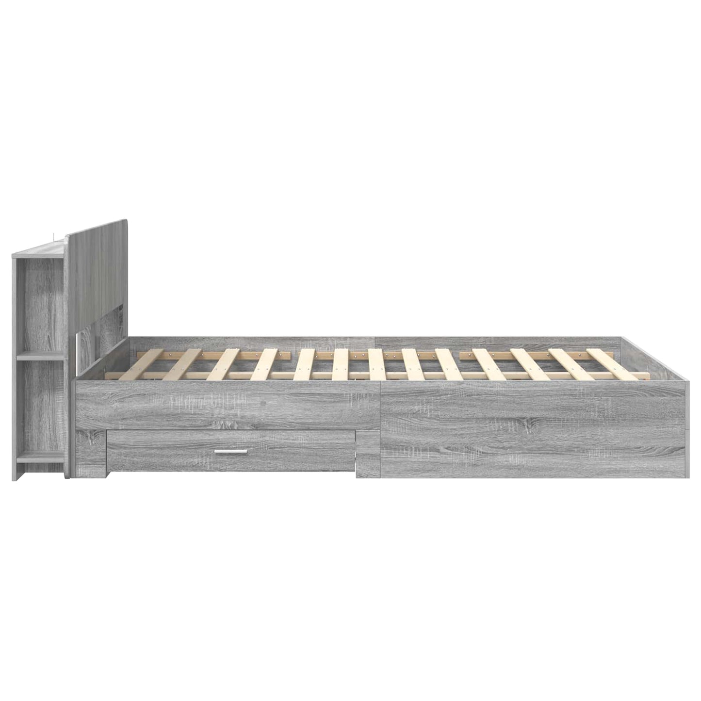 Bed Frame with Storage Grey Sonoma 160 x 200 cm Engineered Wood