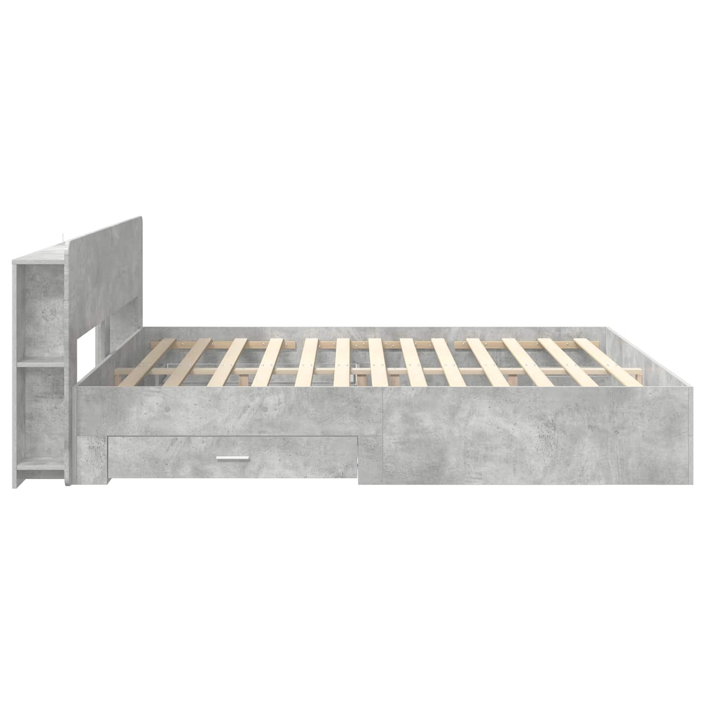 Bed Frame with Storage Concrete Grey 200 x 200 cm