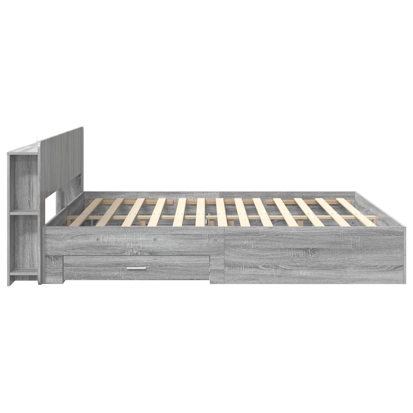 Bed Frame with Storage Grey Sonoma 200 x 200 cm Engineered Wood