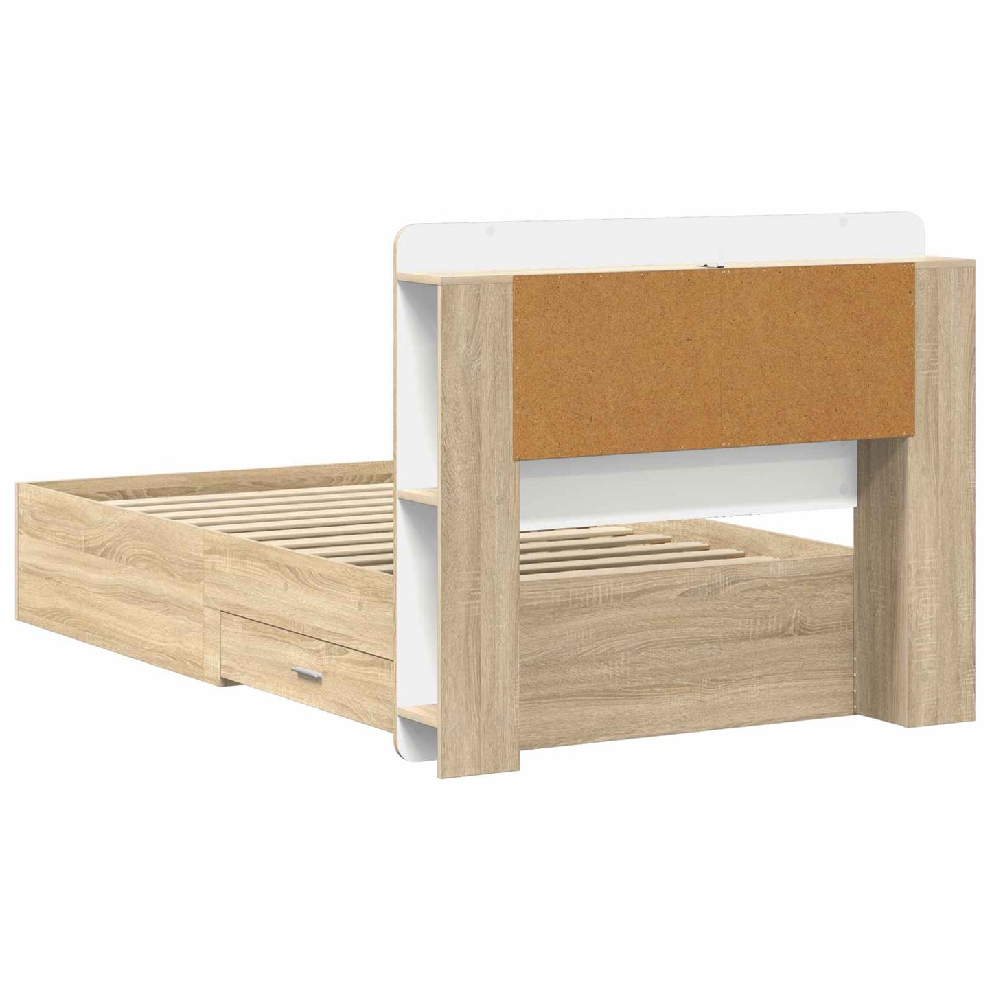 Bed Frame with Storage Sonoma Oak 75 x 190 cm Engineered Wood