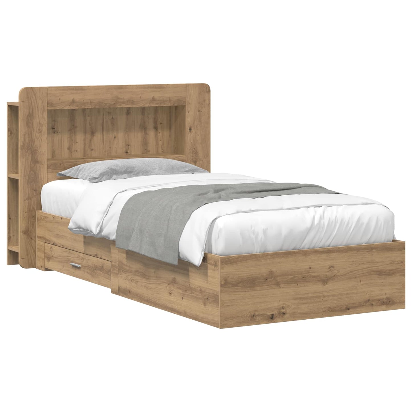 Bed Frame with Storage Artisan Oak 80 x 200 cm Engineered Wood