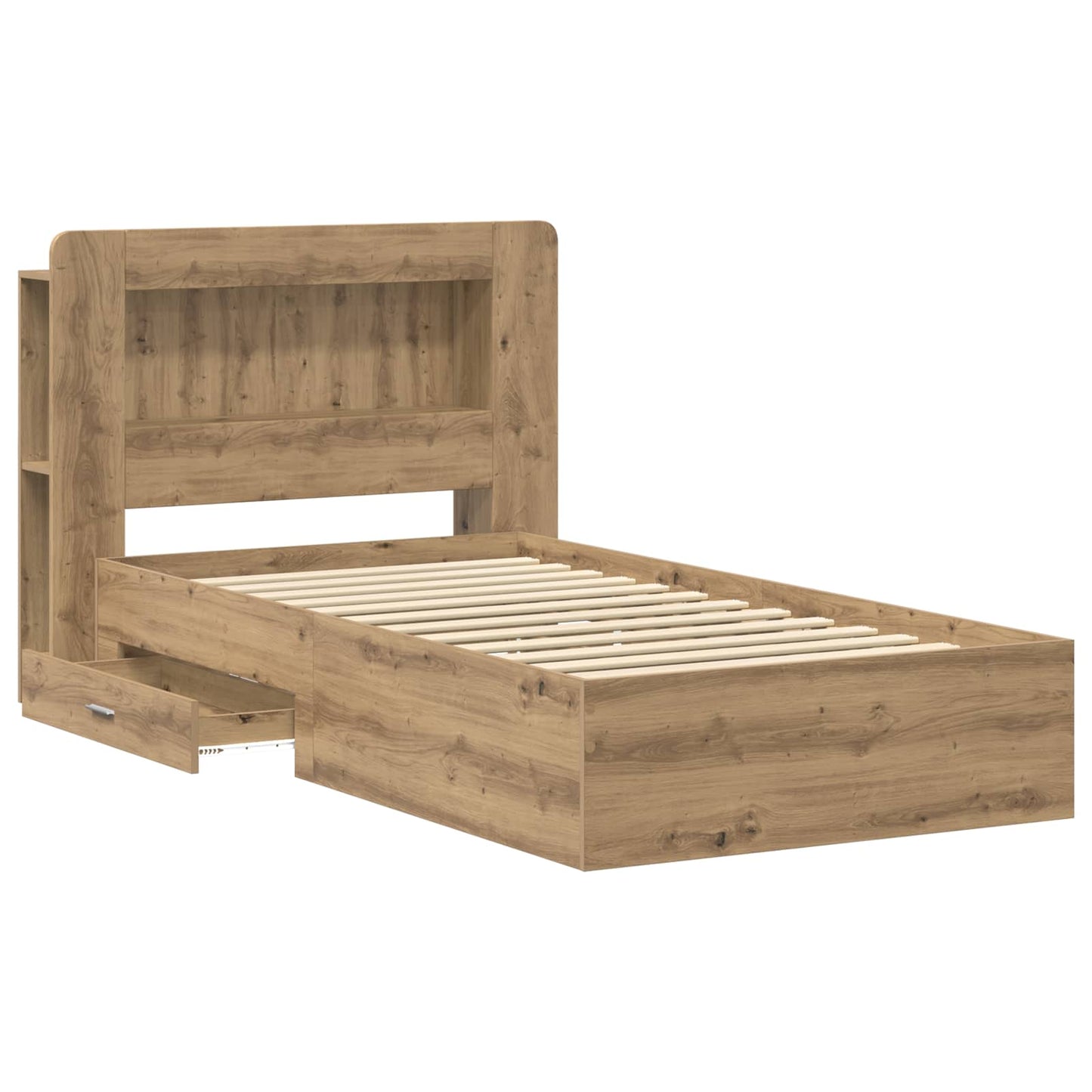 Bed Frame with Storage Artisan Oak 80 x 200 cm Engineered Wood