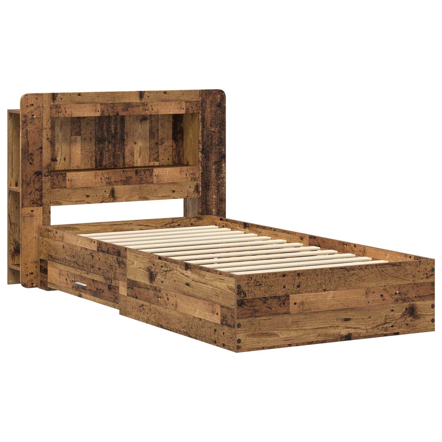 Bed Frame with Storage Old Wood 80 x 200 cm Engineered Wood