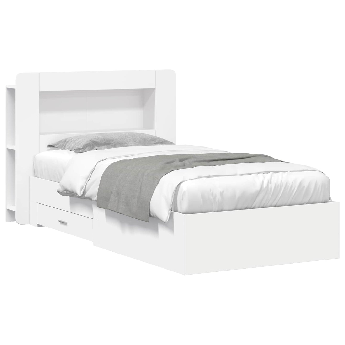 Bed Frame with Storage White 80 x 200 cm Engineered Wood