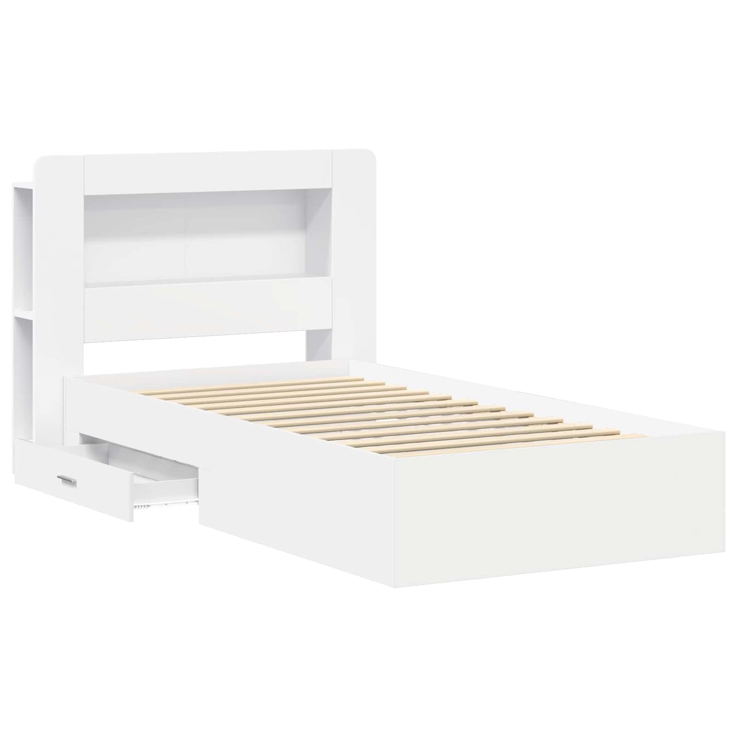 Bed Frame with Storage White 80 x 200 cm Engineered Wood
