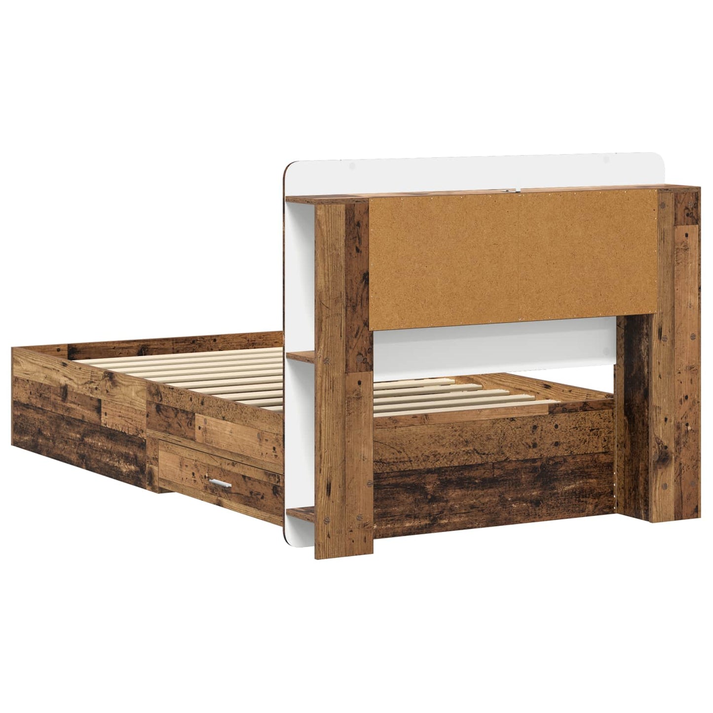 Bed Frame with Storage Old Wood 90 x 190 cm Engineered Wood