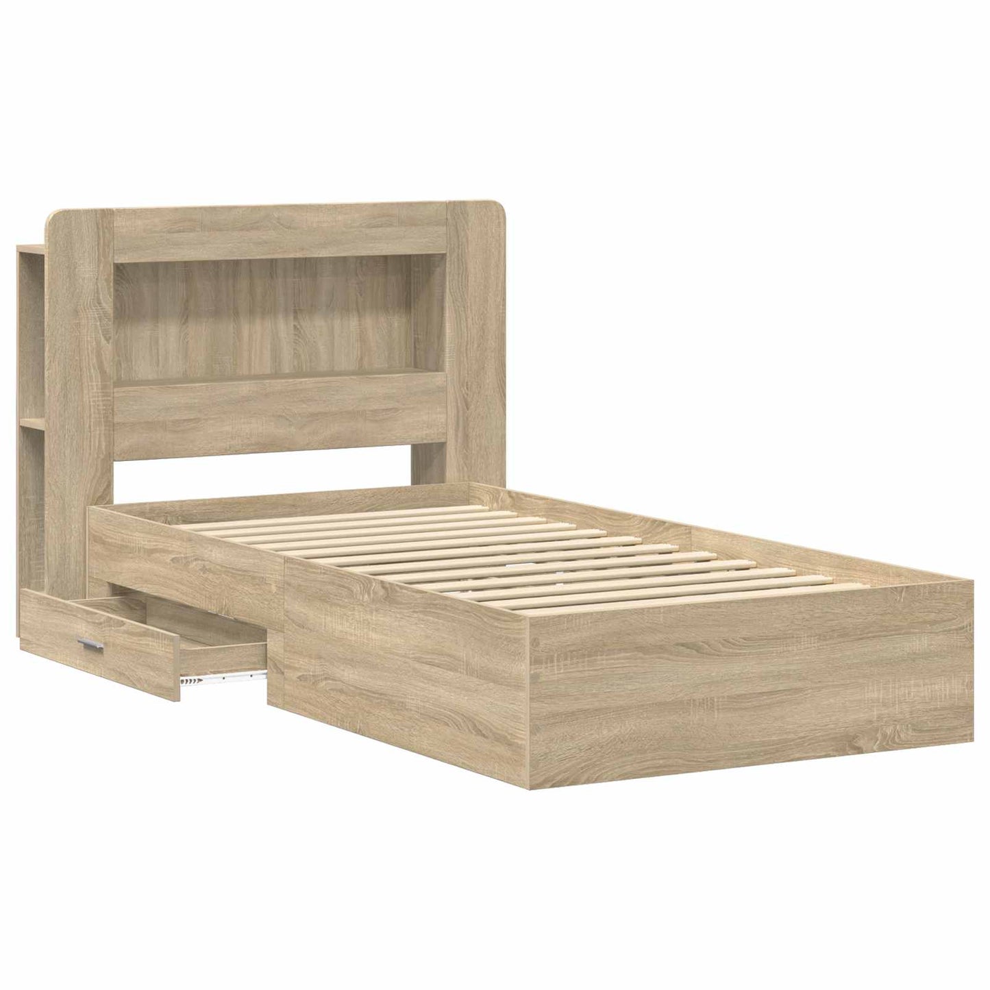 Bed Frame with Storage Sonoma Oak 90 x 190 cm Engineered Wood