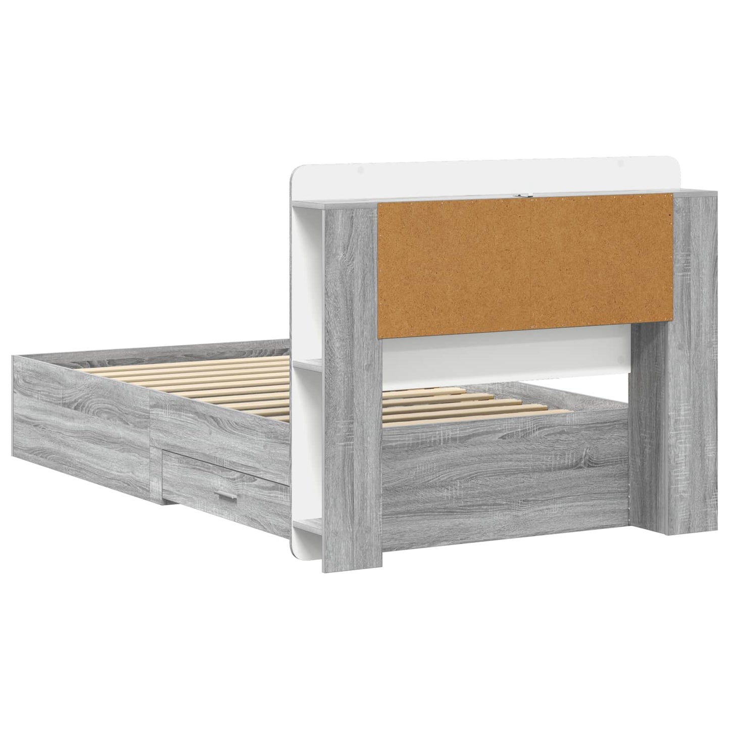 Bed Frame with Storage Grey Sonoma 100 x 200 cm Engineered Wood