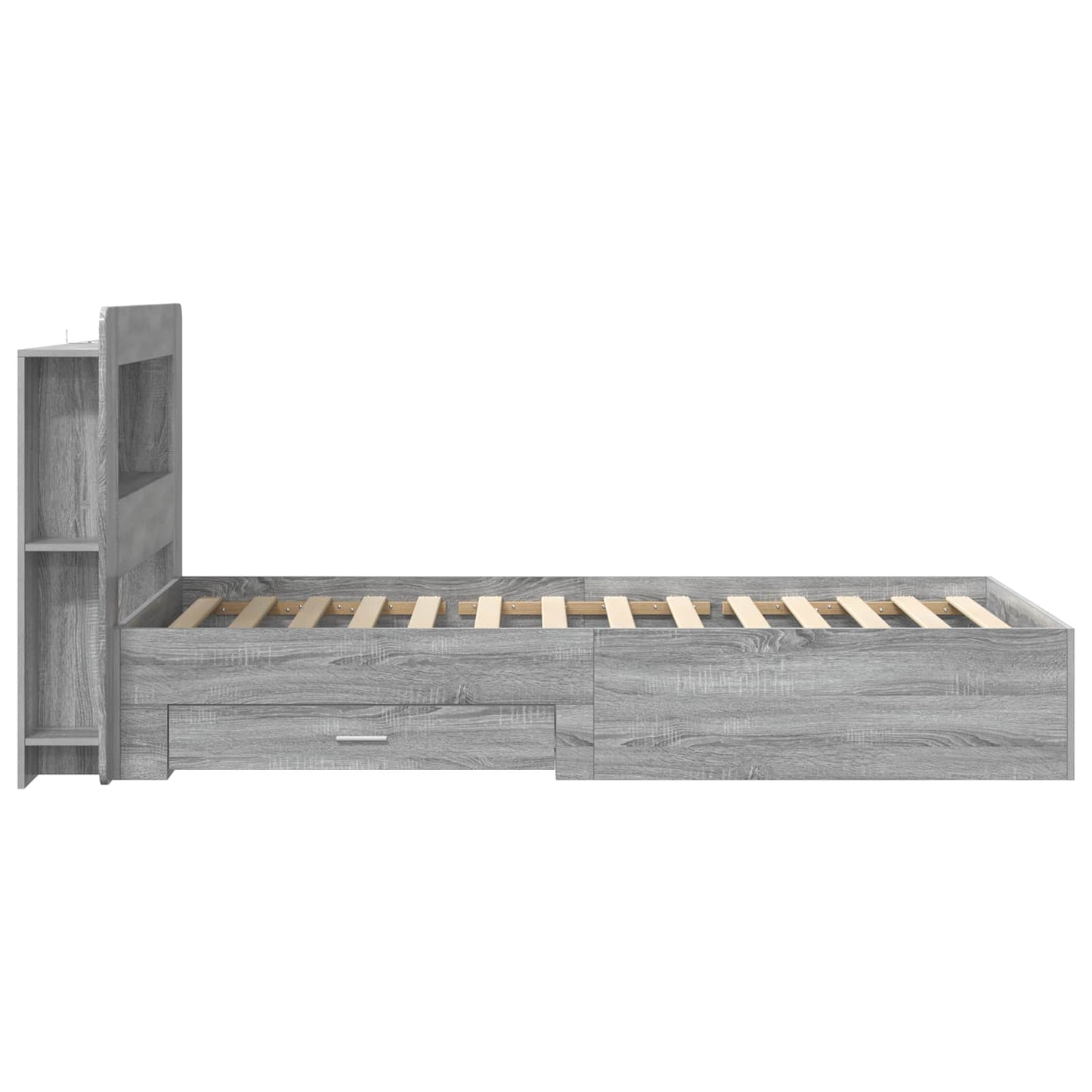 Bed Frame with Storage Grey Sonoma 100 x 200 cm Engineered Wood
