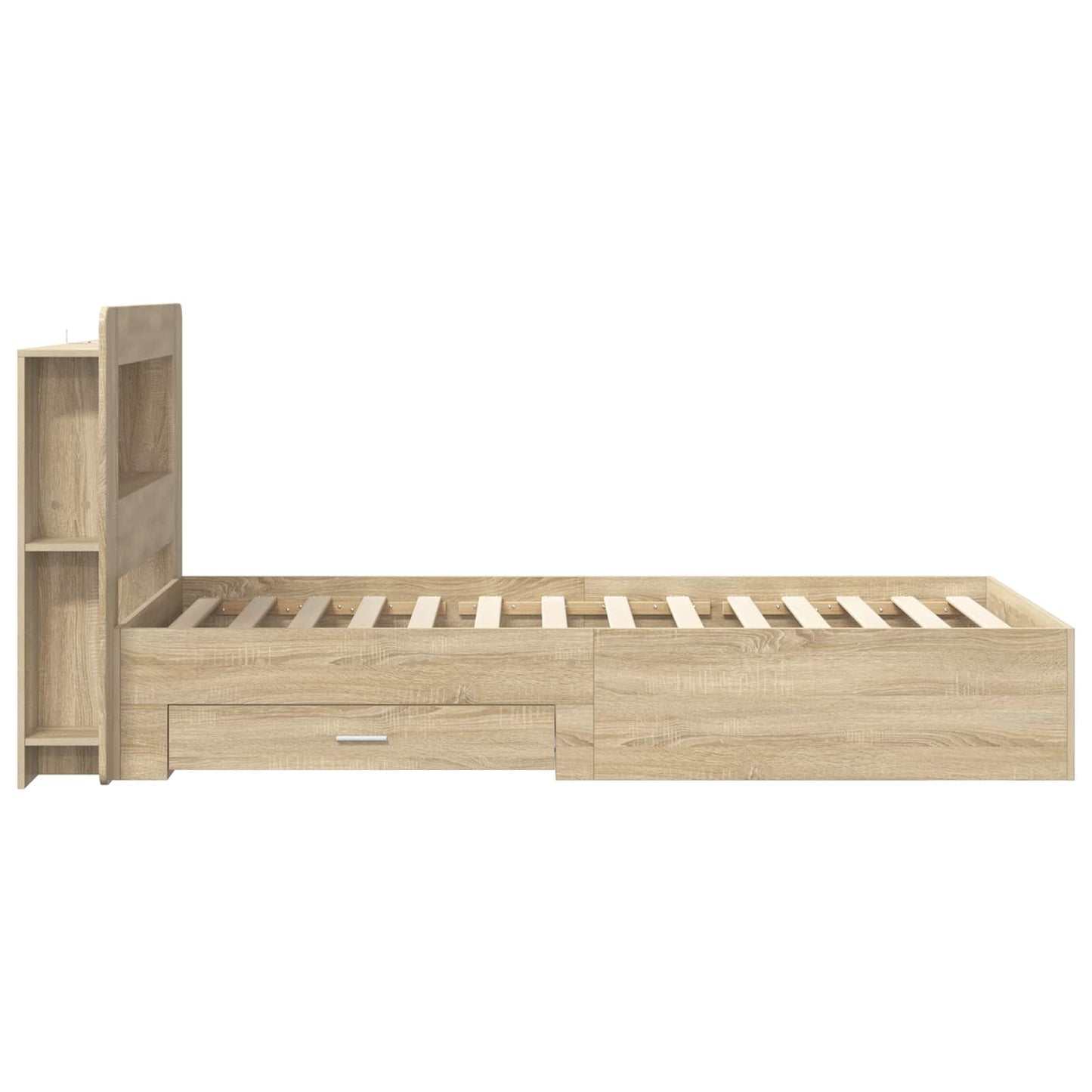 Bed Frame with Storage Sonoma Oak 100 x 200 cm Engineered Wood