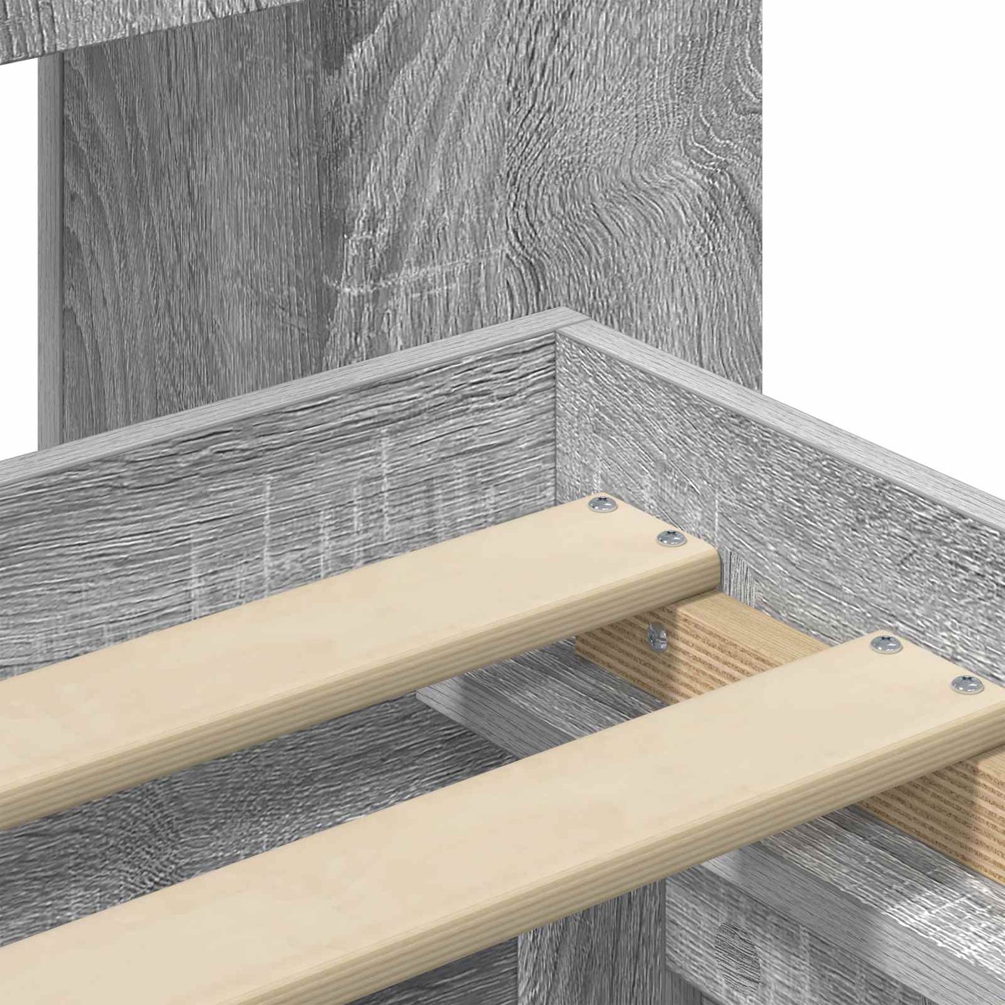 Bed Frame with Storage Grey Sonoma 90 x 200 cm Engineered Wood