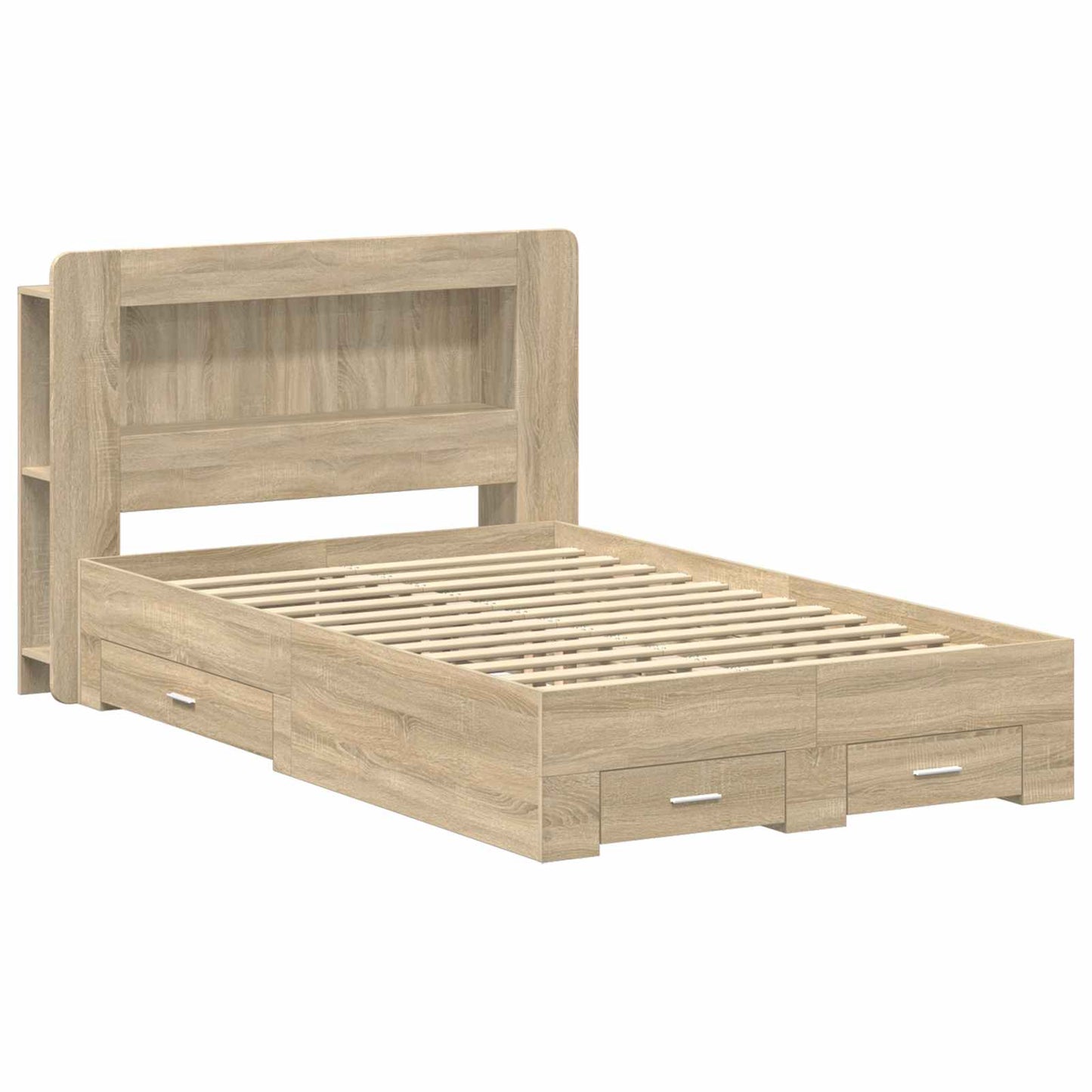 Bed Frame with Storage Sonoma Oak 120 x 200 cm Engineered Wood