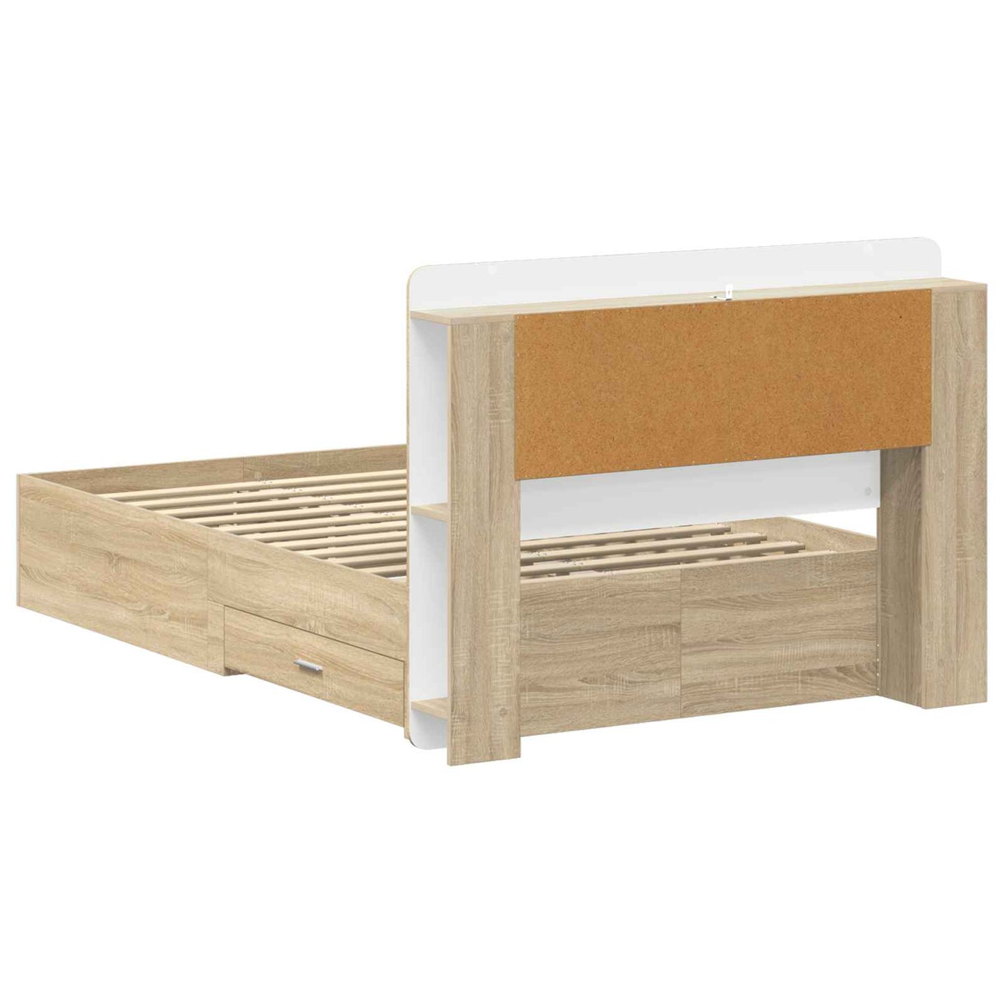 Bed Frame with Storage Sonoma Oak 120 x 200 cm Engineered Wood