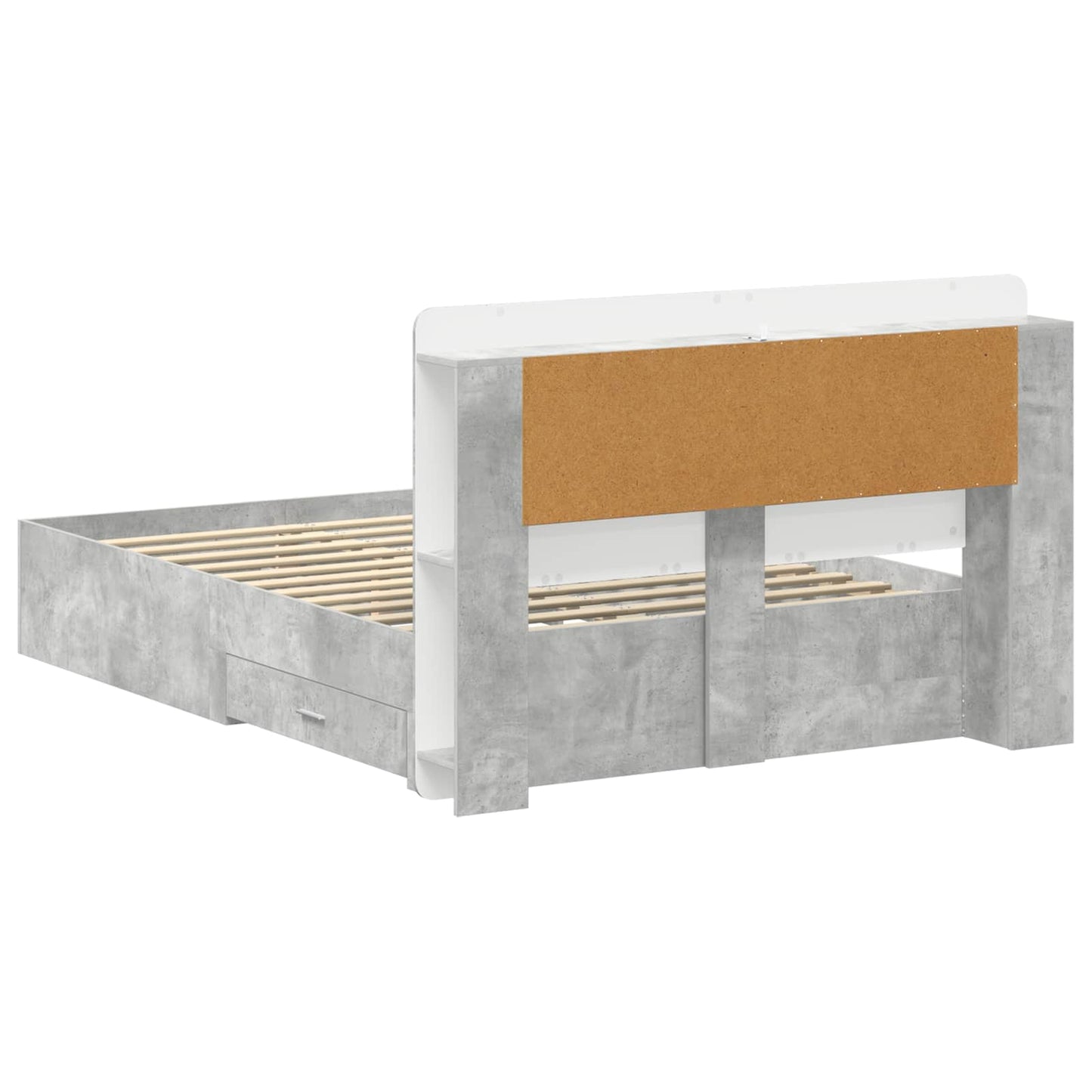 Bed Frame with Storage Concrete Grey 150 x 200 cm