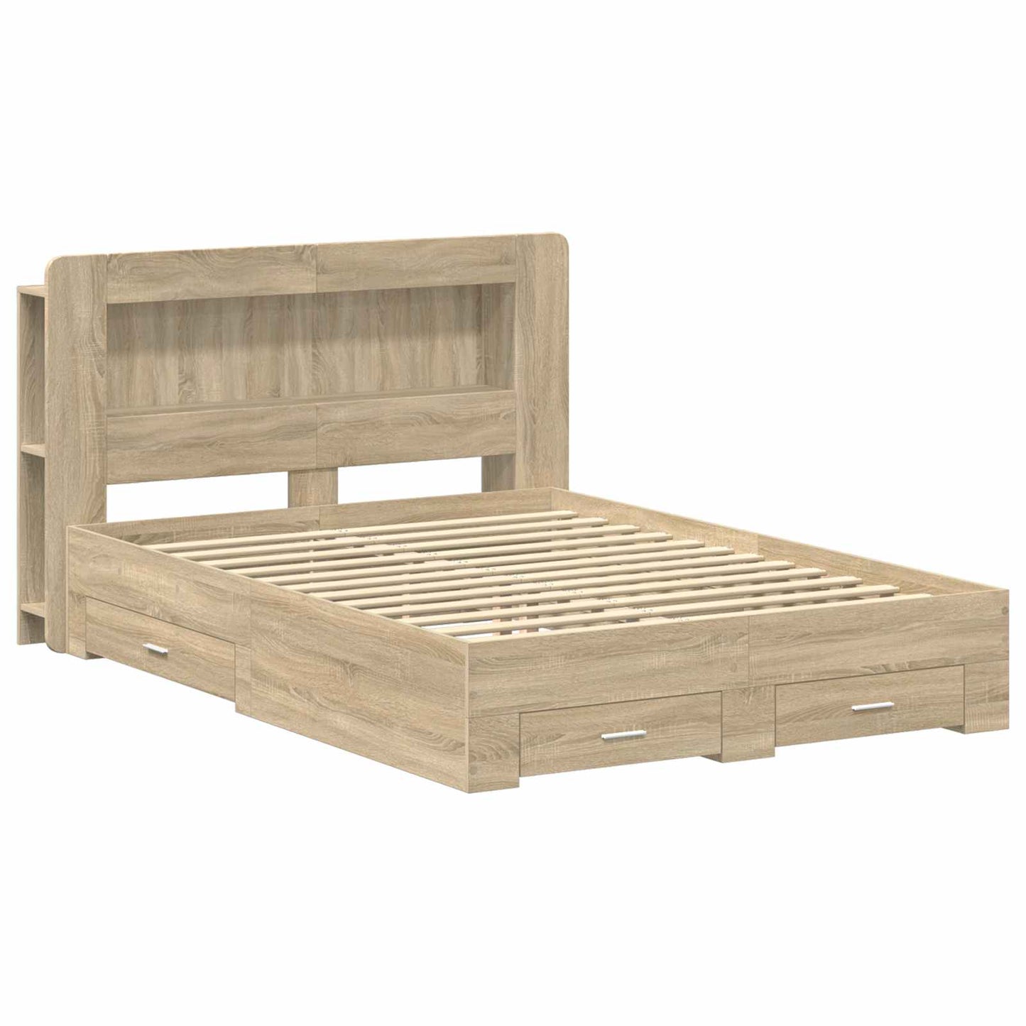 Bed Frame with Storage Sonoma Oak 150 x 200 cm Engineered Wood