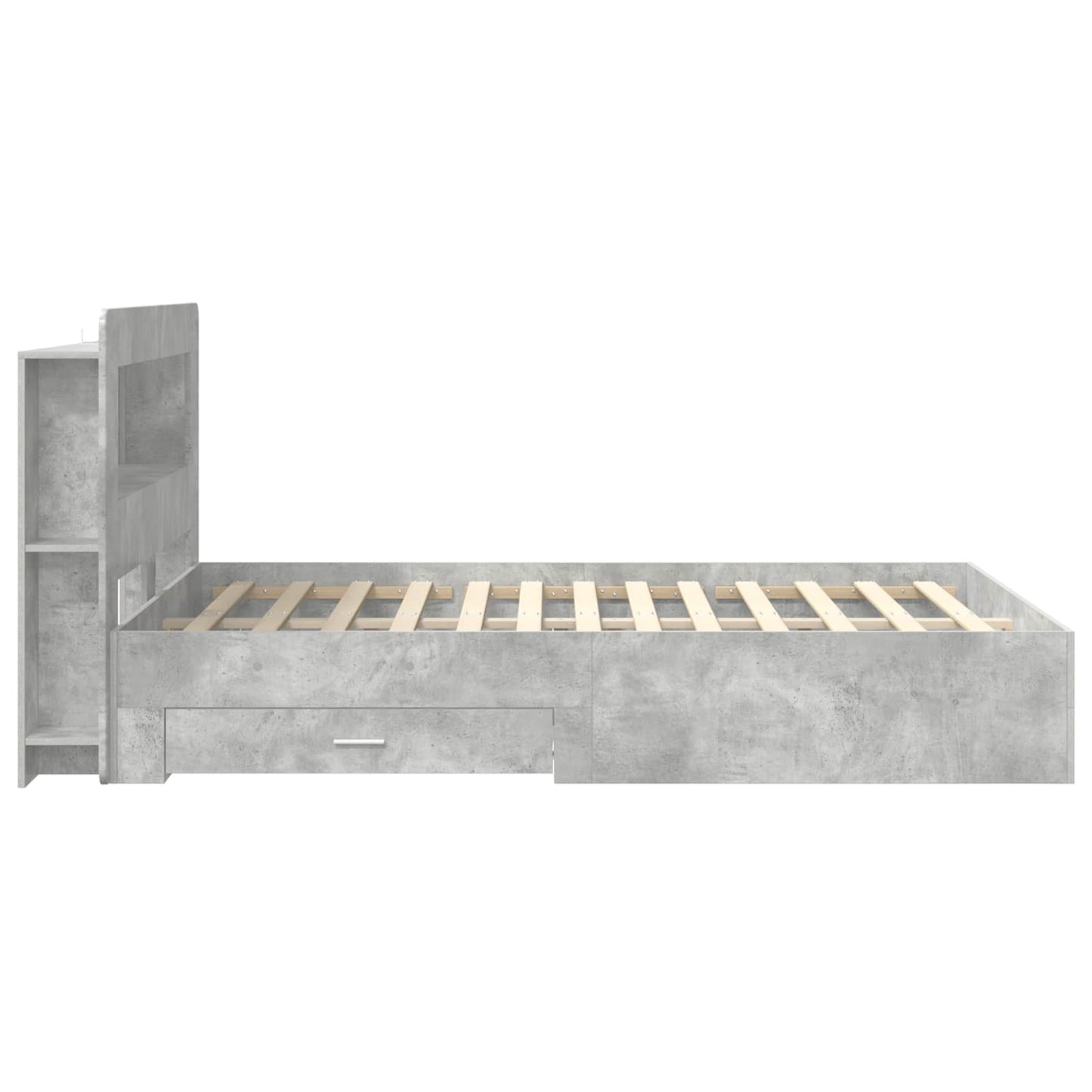 Bed Frame with Storage Concrete Grey 160 x 200 cm
