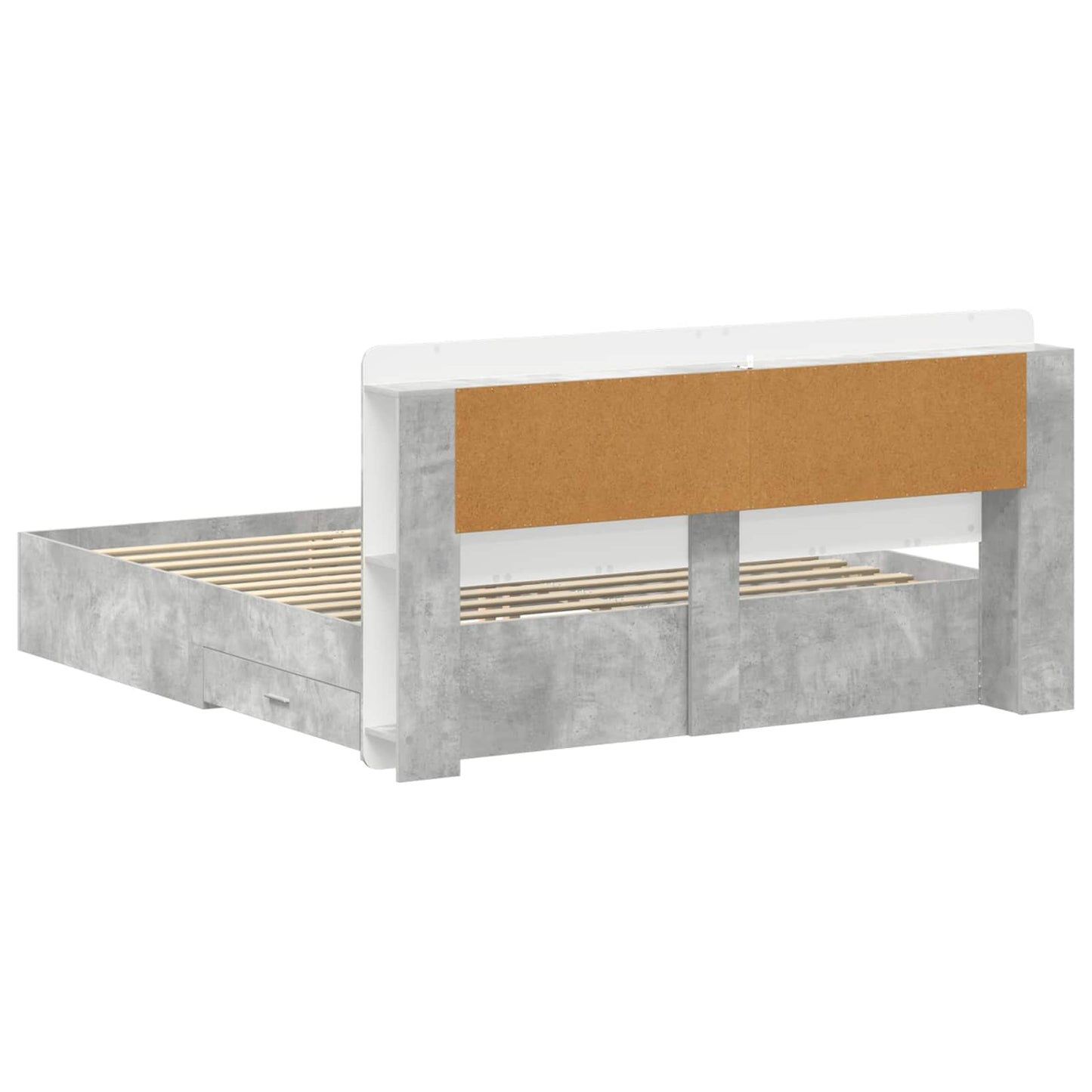 Bed Frame with Storage Concrete Grey 200 x 200 cm