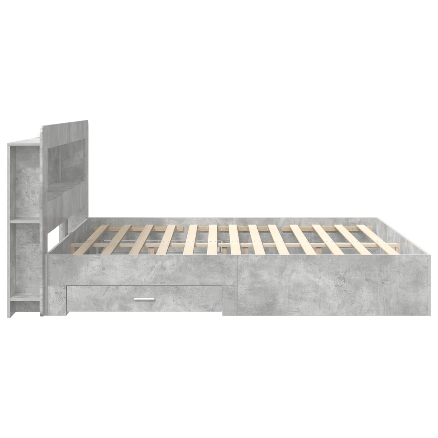 Bed Frame with Storage Concrete Grey 200 x 200 cm
