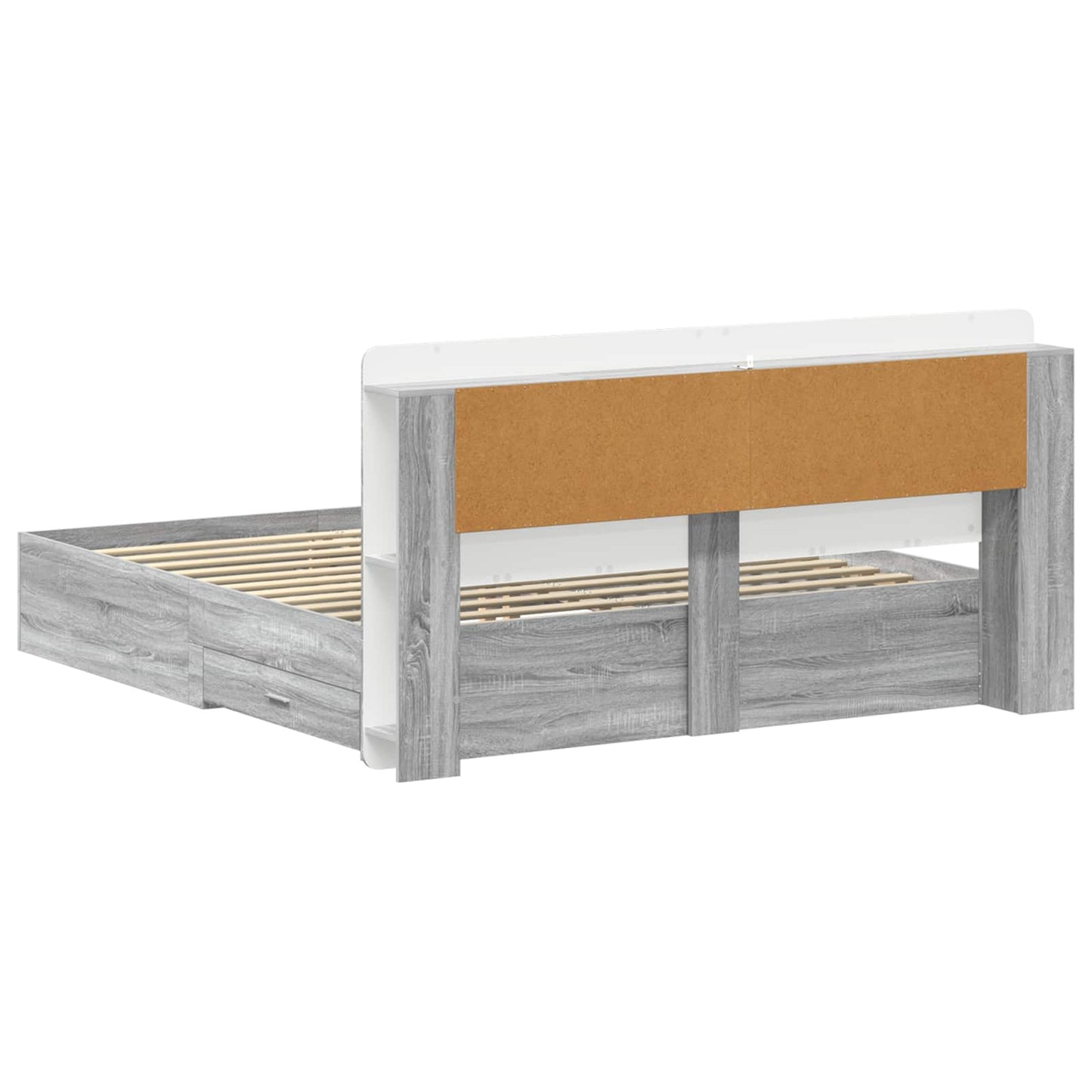 Bed Frame with Storage Grey Sonoma 200 x 200 cm Engineered Wood